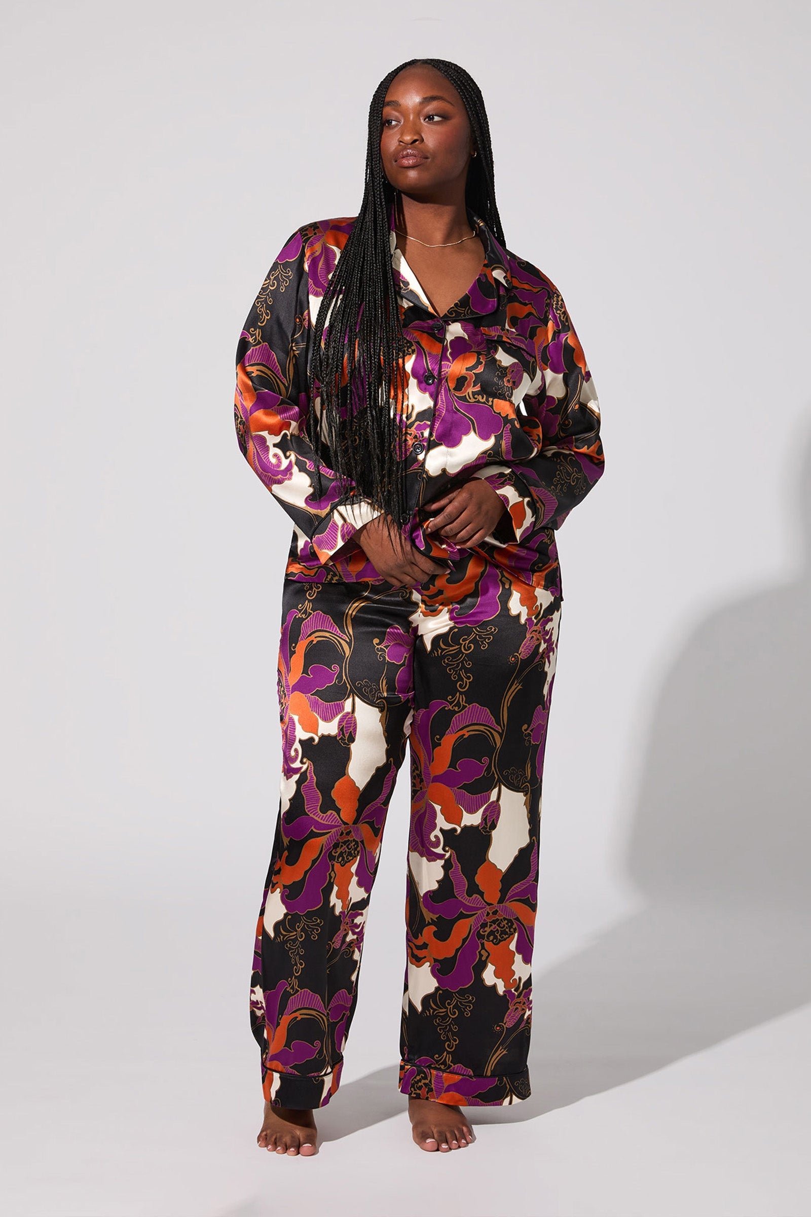 Classic Silk PJ Set - Fall Floral
