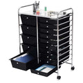 15 Drawer Storage Drawer Cart Tools Scrapbook Paper Organizer Cart Office School Utility Cart Rolling Storage Cart With Wheels - Durable Tools For Home Projects