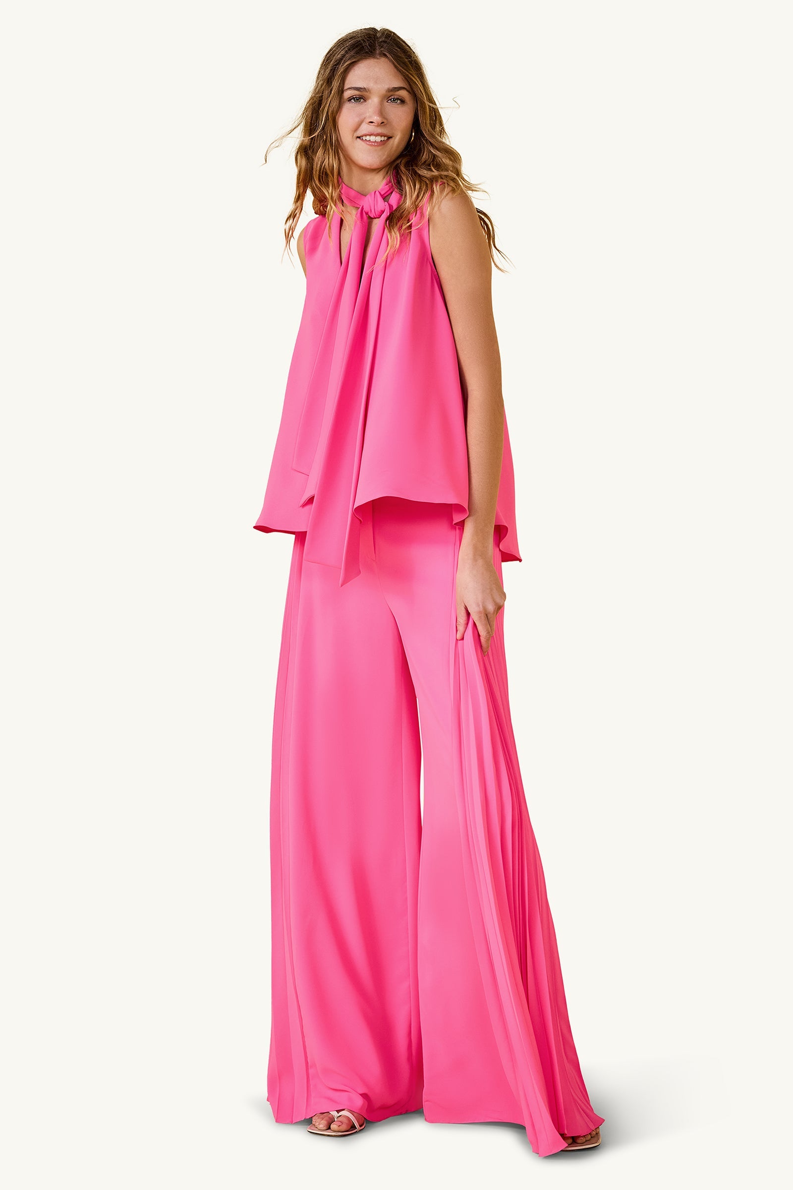 Frame Wide-Leg Pleated Pant - GS Georgette