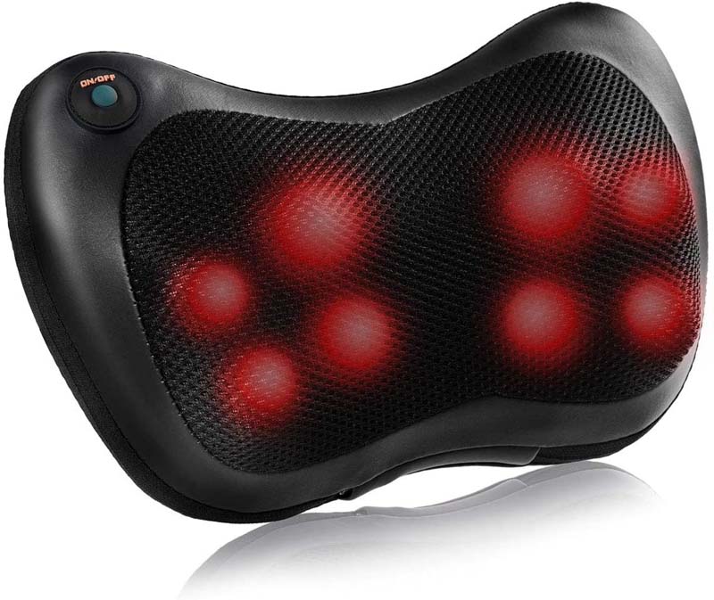 Shiatsu Pillow Massager Shoulder Back Neck Massage Pillow With Heat Deep Kneading For Muscle Pain Relief