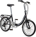 Schwinn Loop Adult Folding Bike, 20&prime;&prime; Wheels, 7 Speed, Step Through Frame, with Cargo Rack &amp; Bag