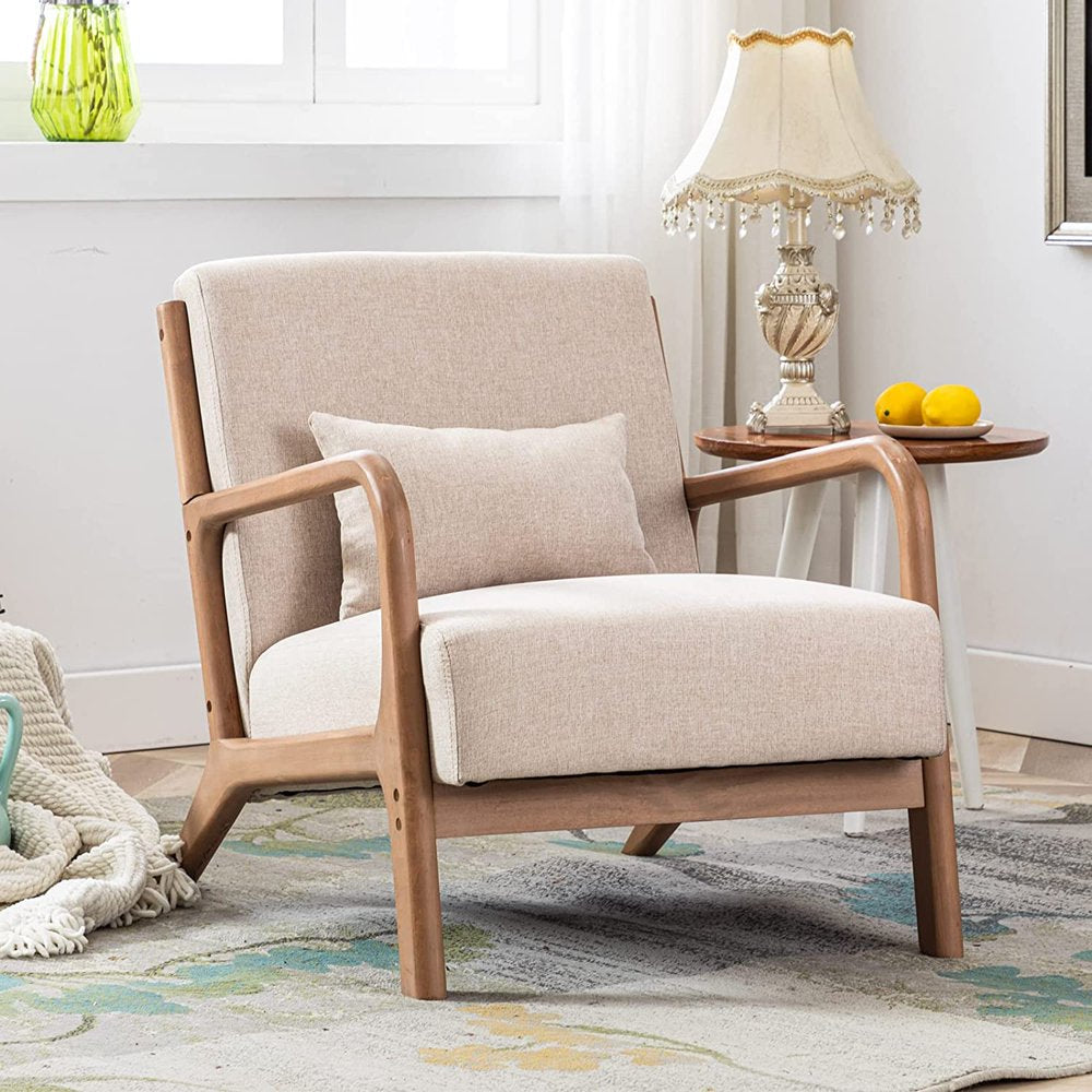 Bonzy Home Mid Century Modern Accent Chair with Solid Wood Frame
