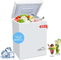3.5 Cu.Ft Chest Freezer with a Removable Basket 7 Gears Adjustable Temperature Control( 18&deg;F to  46&deg;F), Deep Compact Freezer for Garage, Office, Basement, House, Kitchen, Shop, RVs White