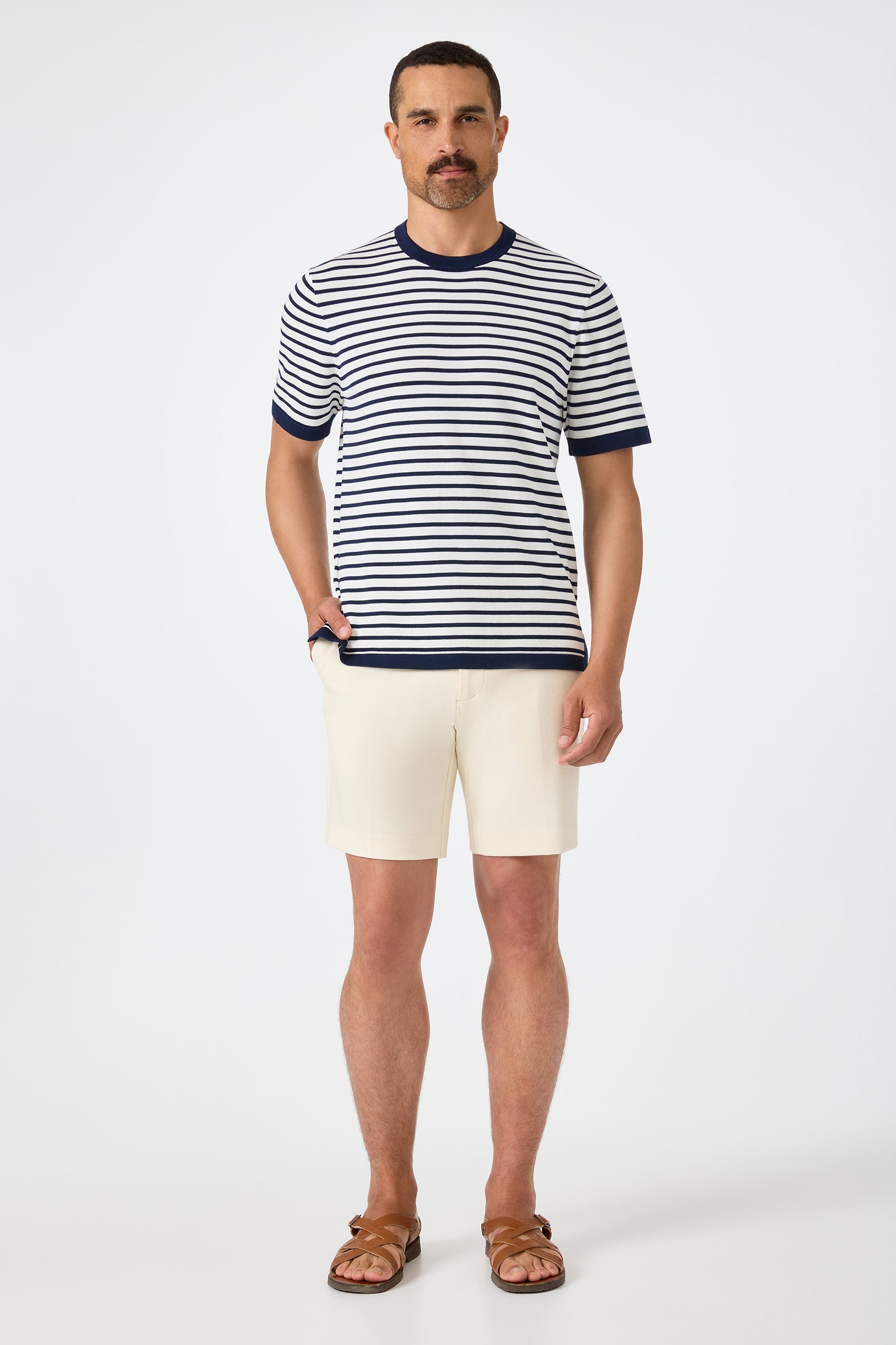 Giovanni Stripe Short-Sleeve Pullover