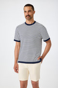 Giovanni Stripe Short-Sleeve Pullover