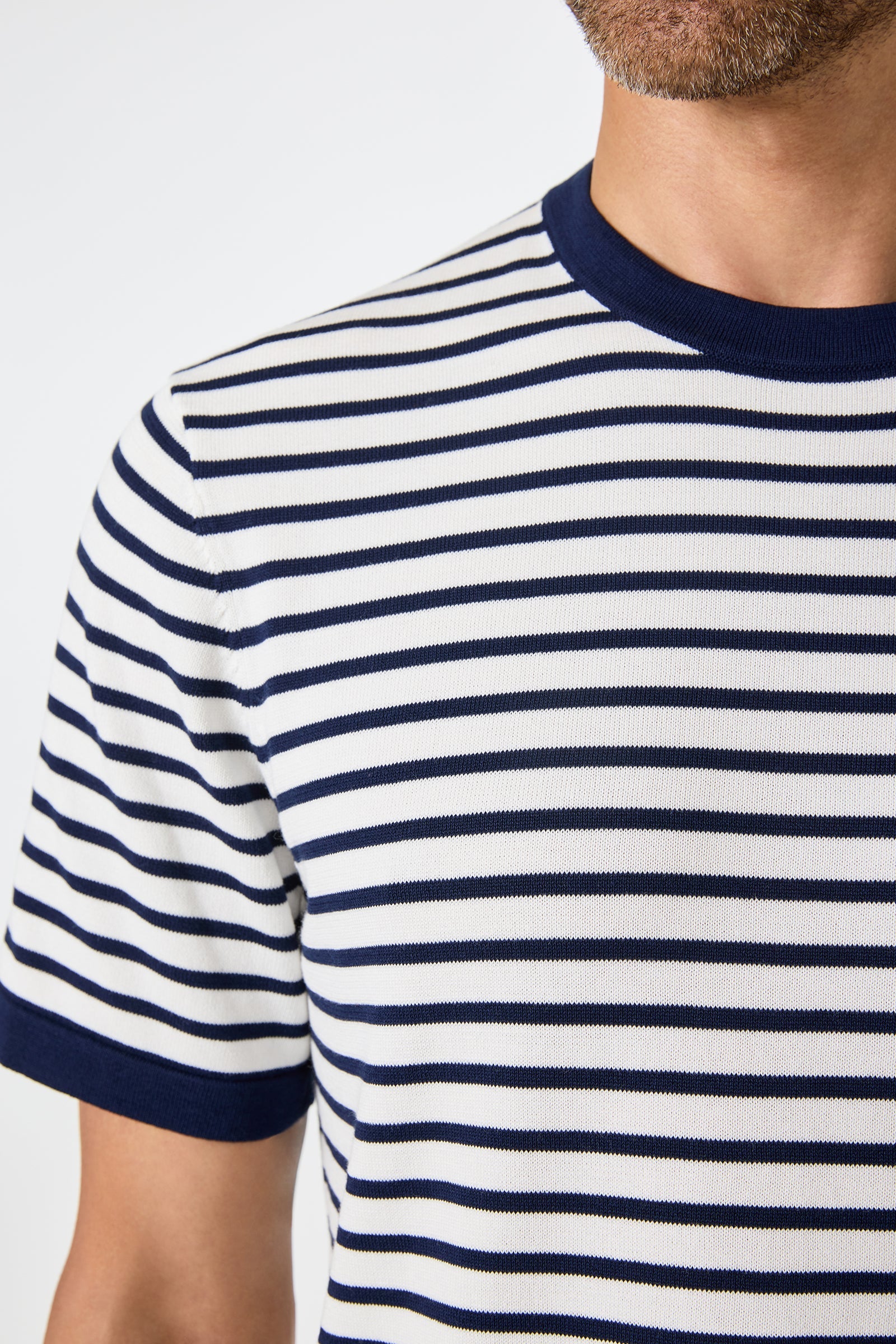 Giovanni Stripe Short-Sleeve Pullover