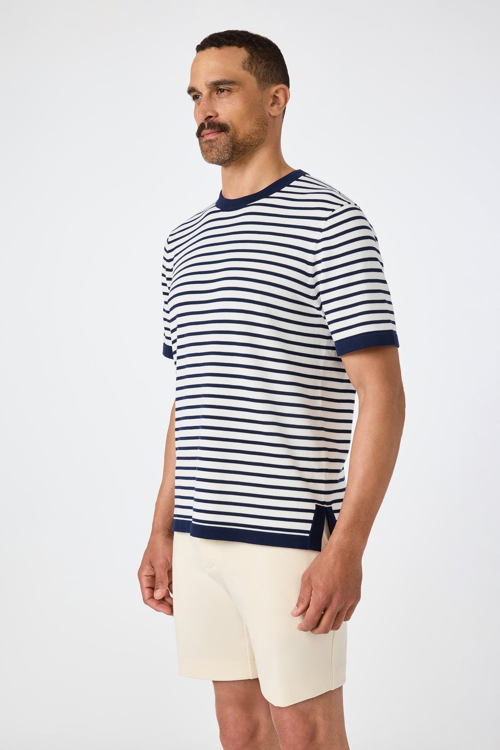 Giovanni Stripe Short-Sleeve Pullover