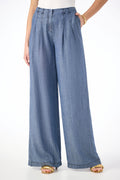 Dans Wide-Leg Chambray Pant