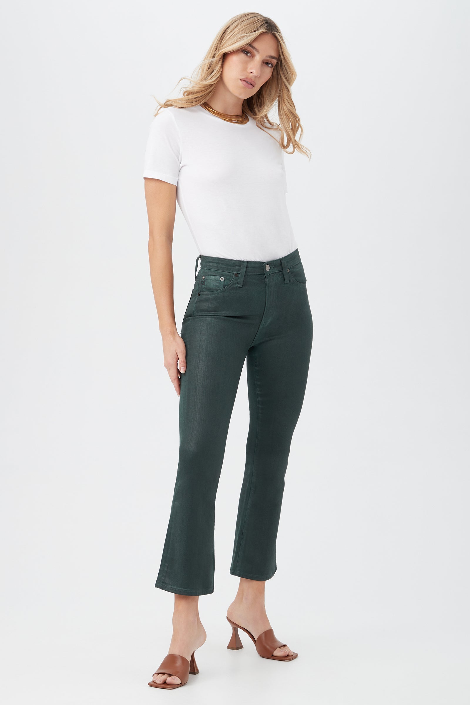 AG Women's Farrah Green Cropped Jean