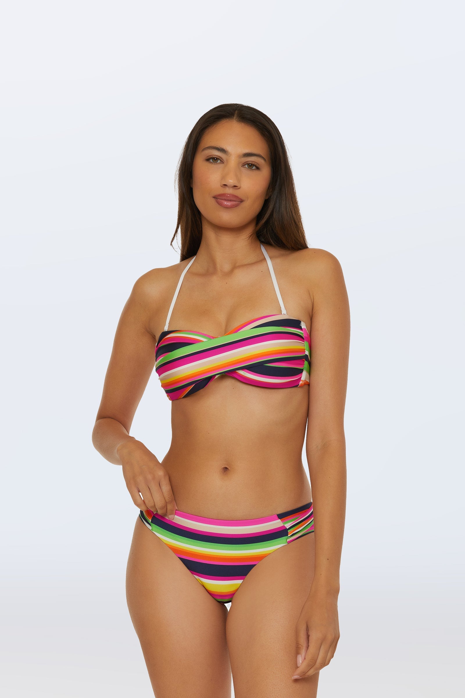 Twist Bandeau Swim Top - Splash Stripe