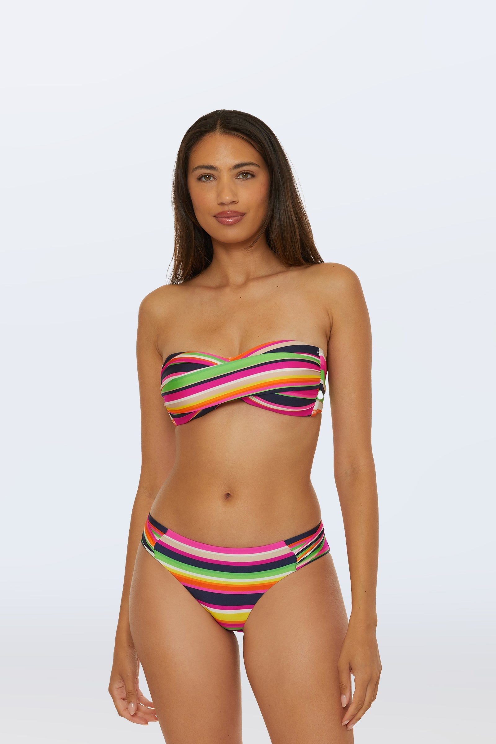 Twist Bandeau Swim Top - Splash Stripe
