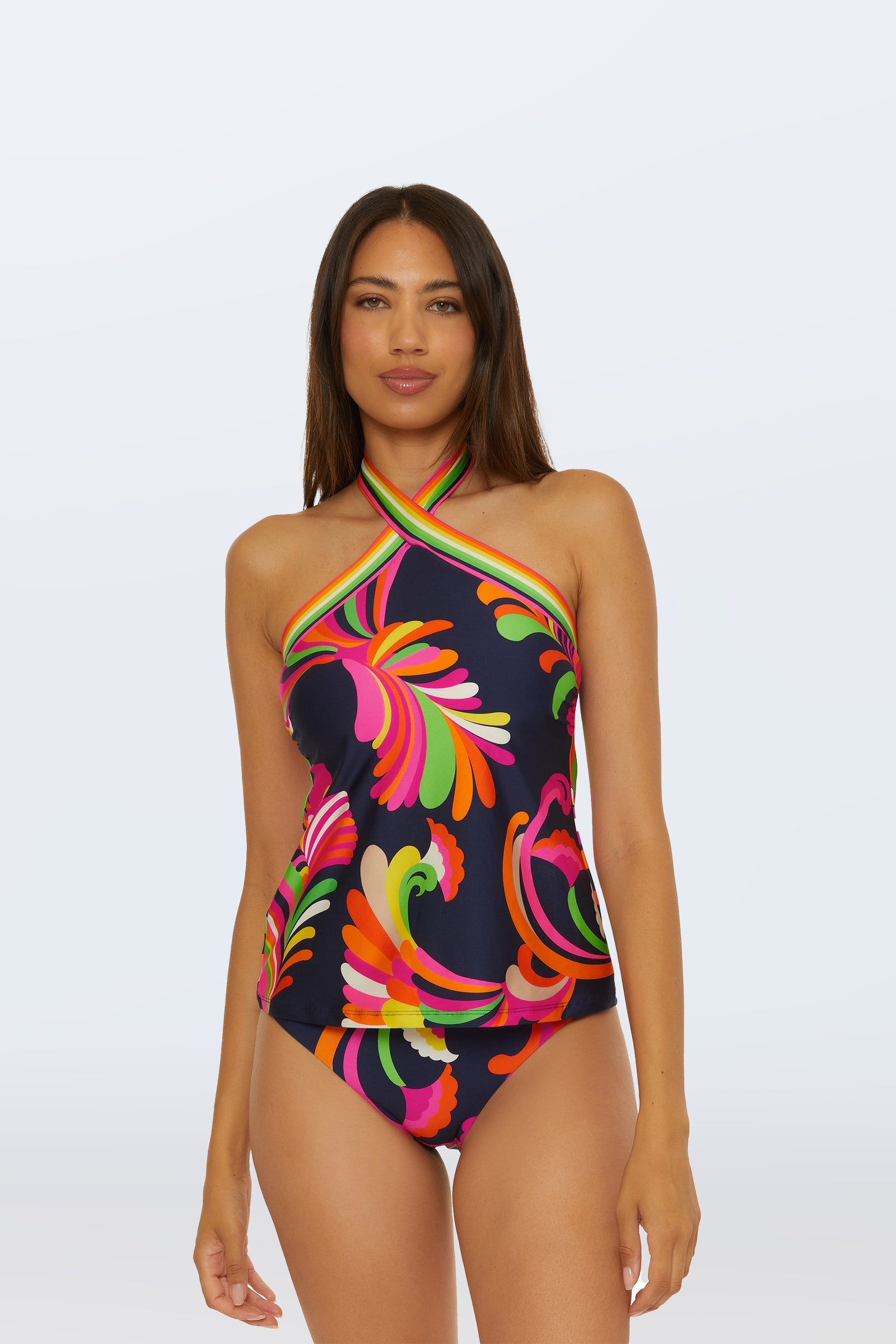 Reversible Tankini Swim Top - Splash Stripe