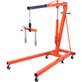 BENTISM 2T Folding Engine Hoist with Leveler, 4400 lbs Capacity, Heavy Duty Hydraulic Cherry Picker Crane