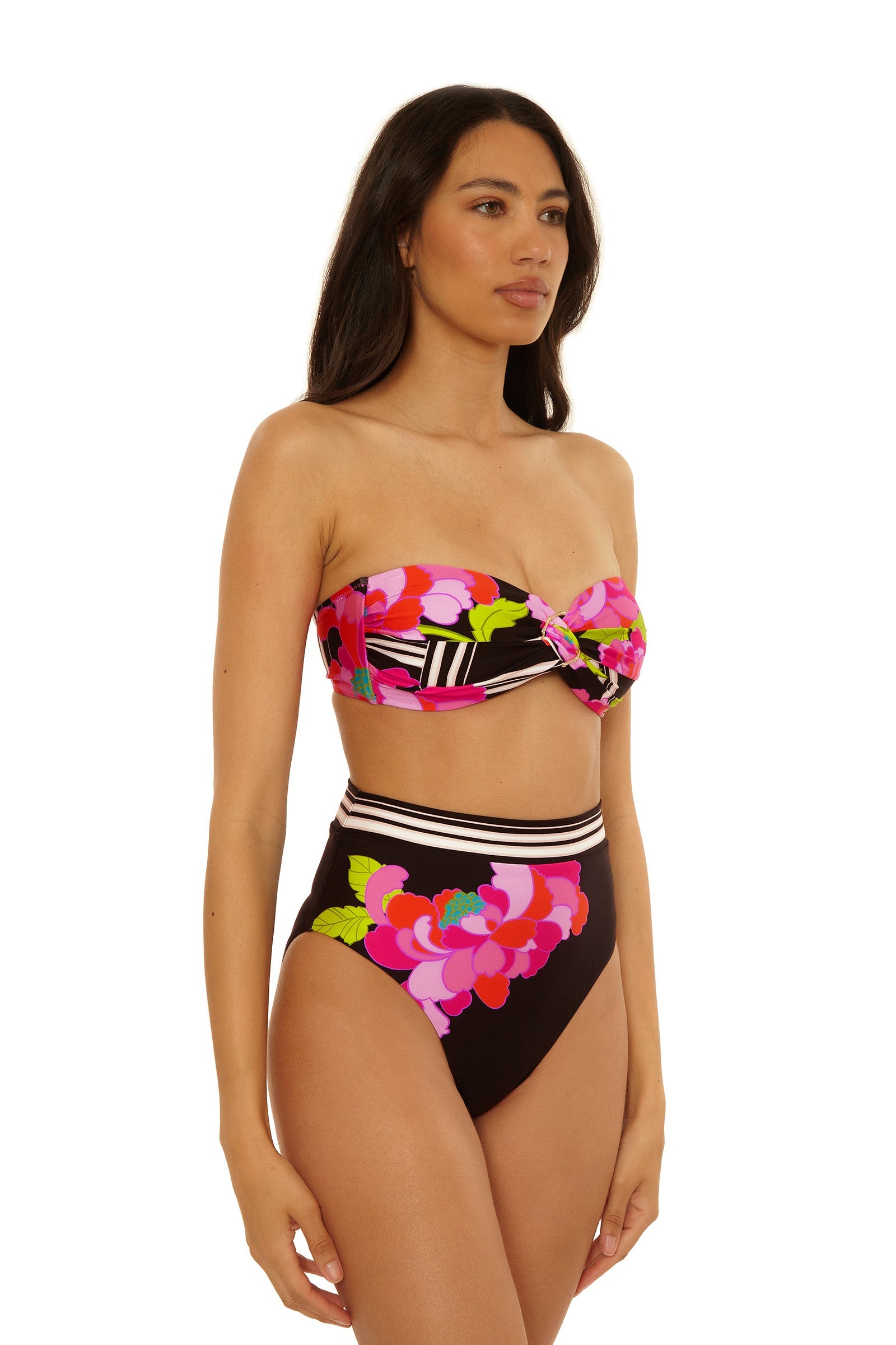 High-Waist Swim Bottom - Bougainvillea