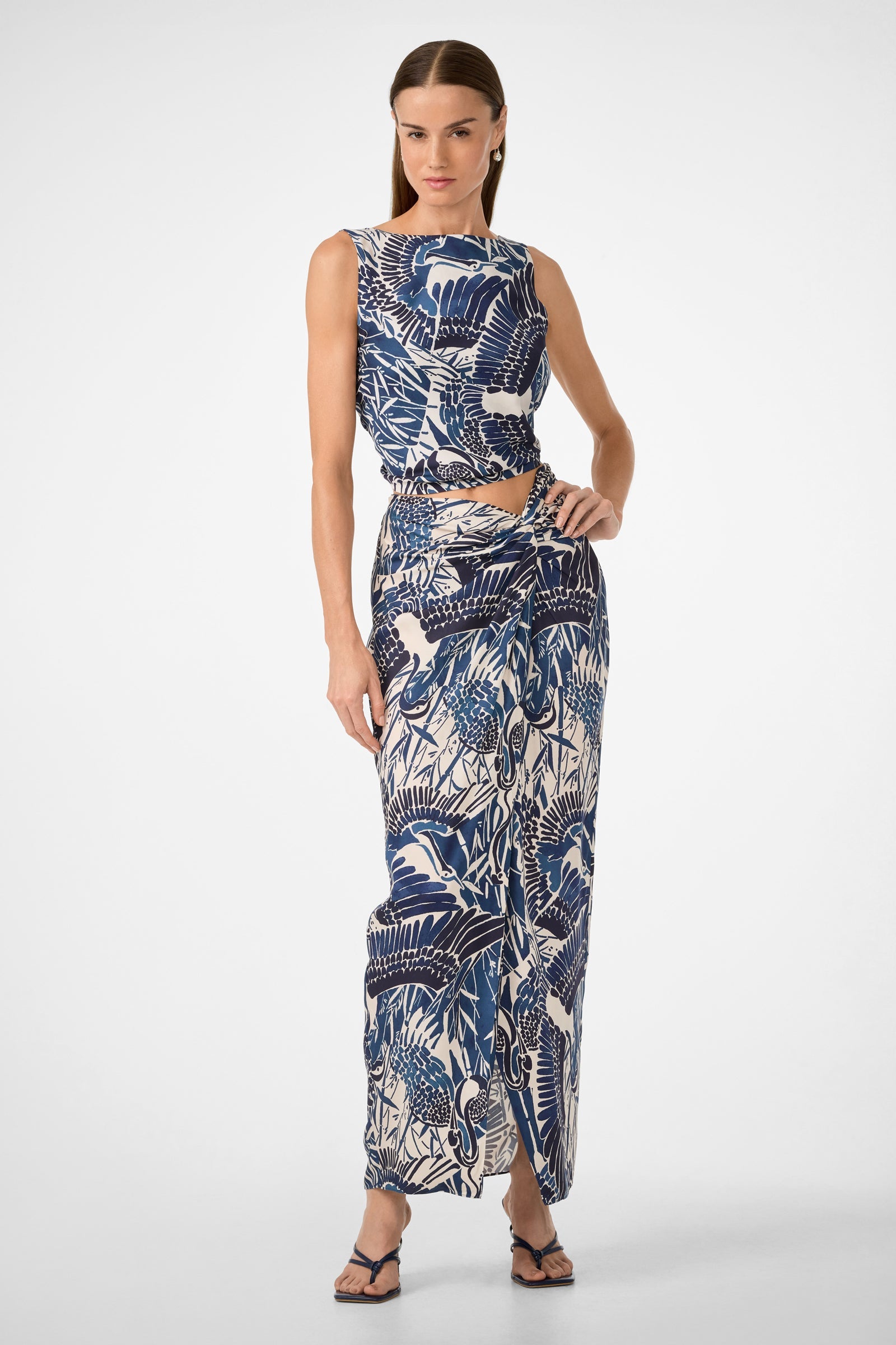 Alodia Tie-Front Maxi Skirt - Tsuru