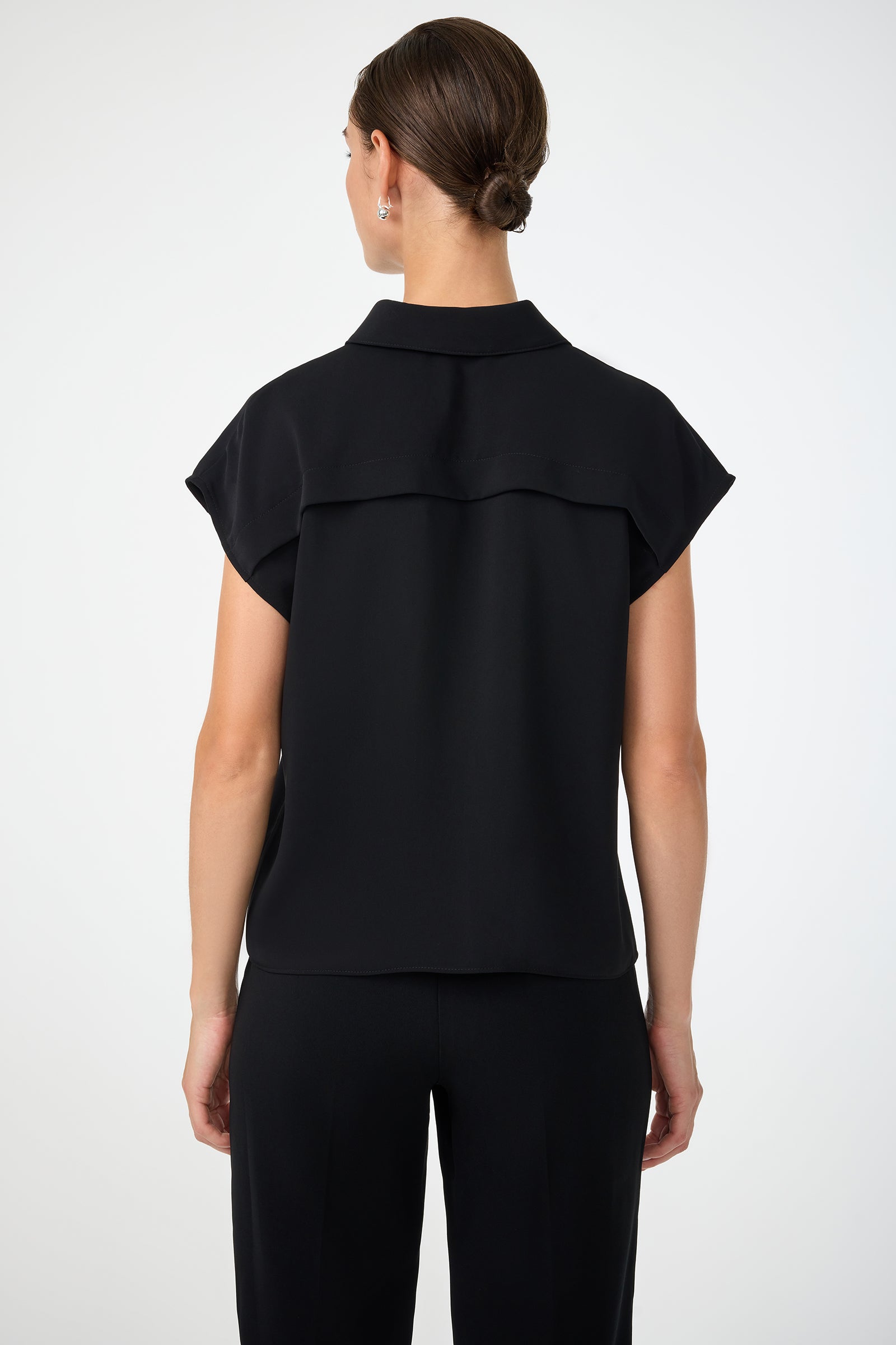 Cheri Pleated Button-Front Top
