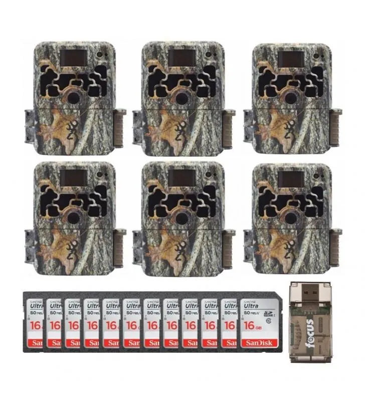 Browning Trail Cameras Dark Ops Extreme (6 Pack) w/ 16GB Cards Bundle &ndash; Camouflage
