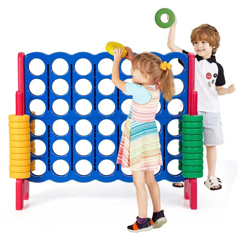 Giant 4 In A Row Jumbo 4 To Score Giant Game Set With 42 Jumbo Rings Amp Quick Release Slider - High Quality Set For Everyday Use
