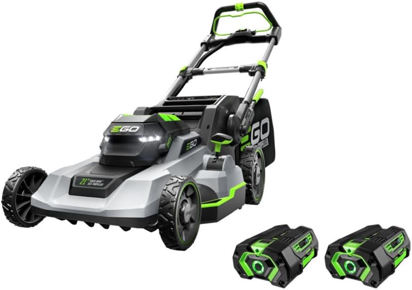 EGO Power  21 Inch 56V Self Propelled Cordless Lawn Mower with 2x 4.0Ah Batteries &amp; Rapid Charger, Black