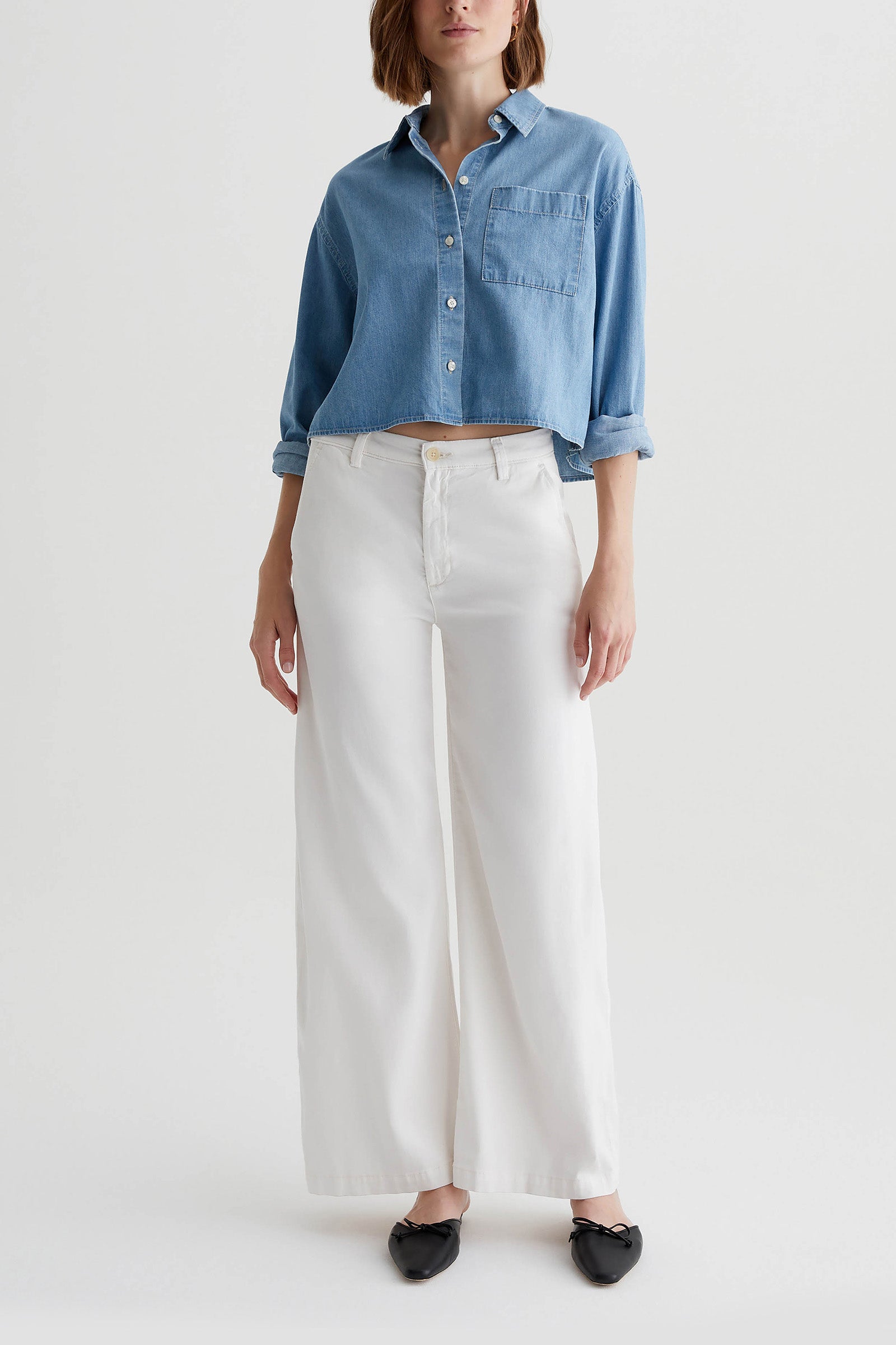AG Caden Wide Leg Pant - Powder