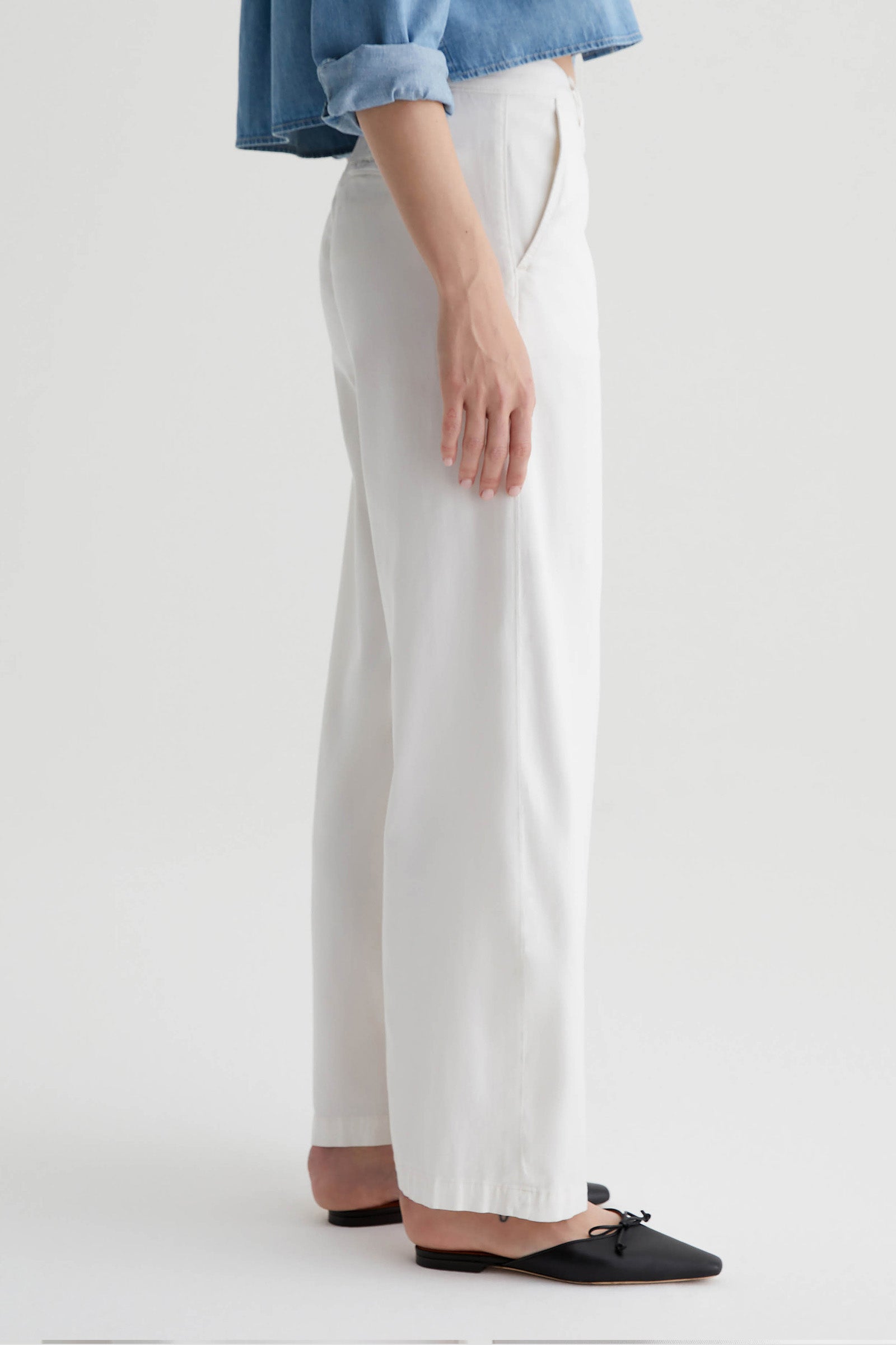 AG Caden Wide Leg Pant - Powder