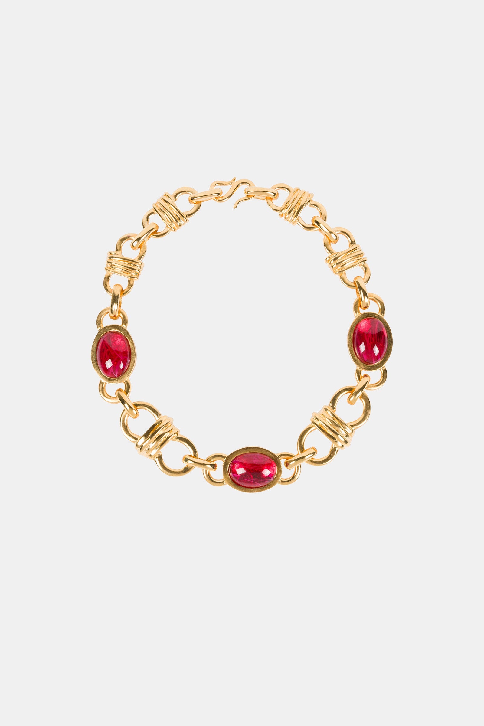 Ruby Oval Link Necklace