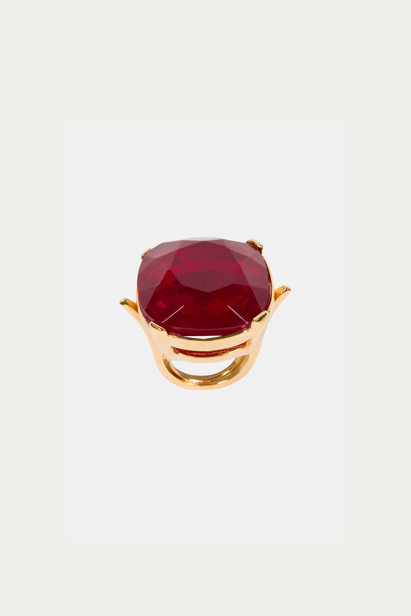 Ruby Faceted Cocktail Ring