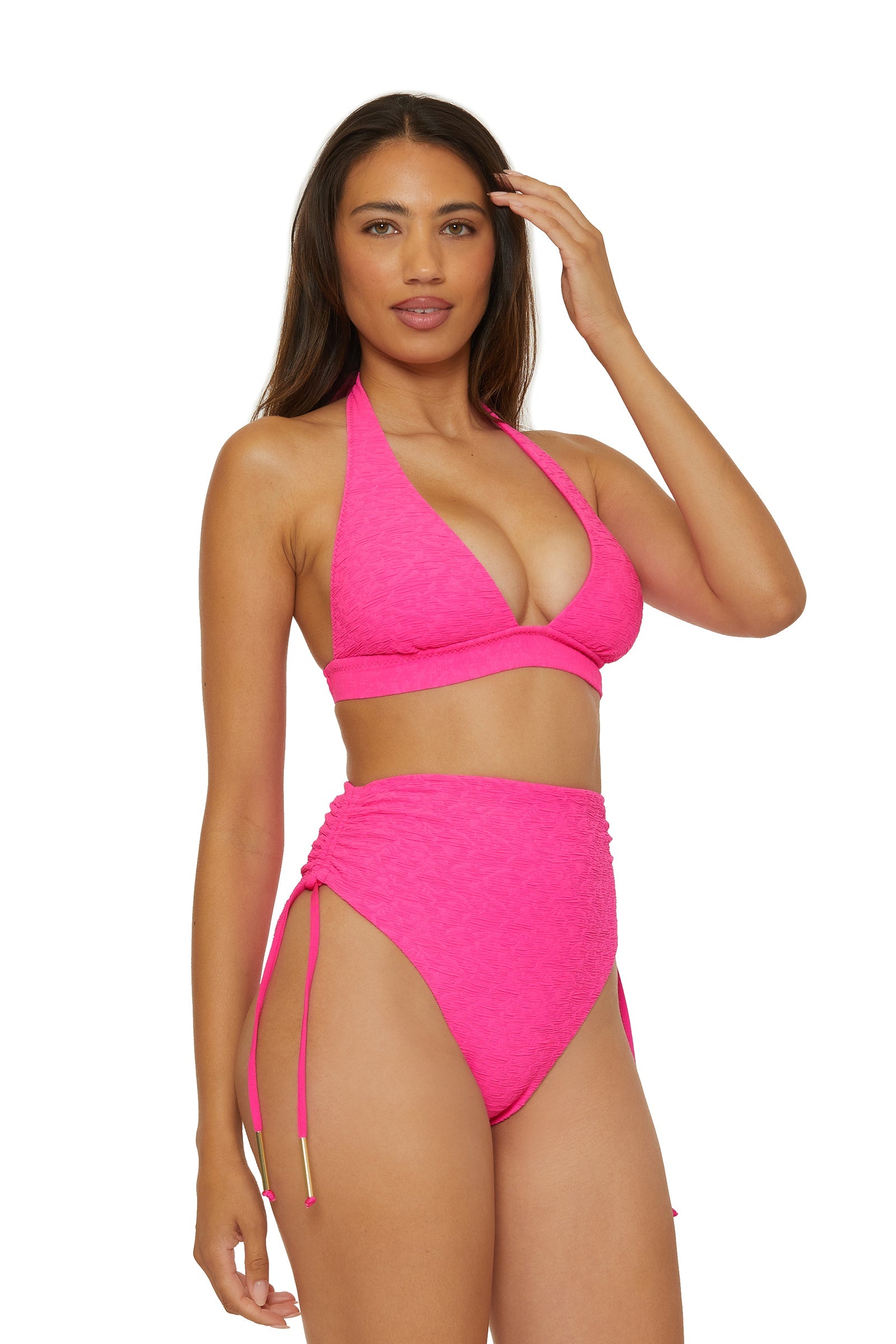 Shirred High-Waist Swim Bottom - Indio