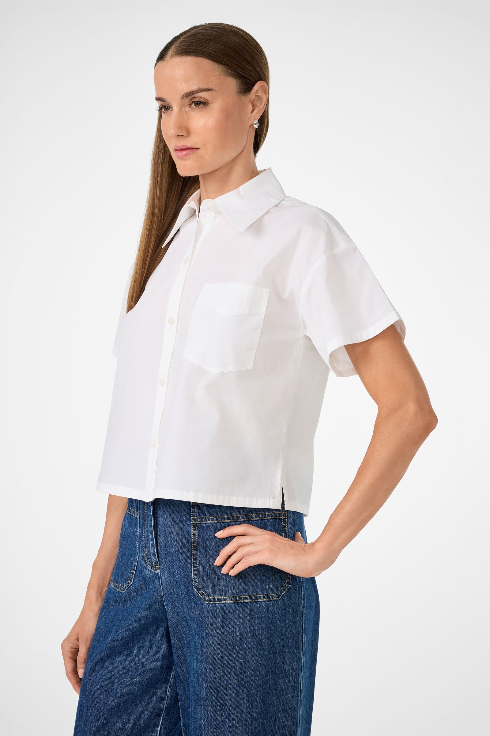 Komore Cropped Button-Front Top
