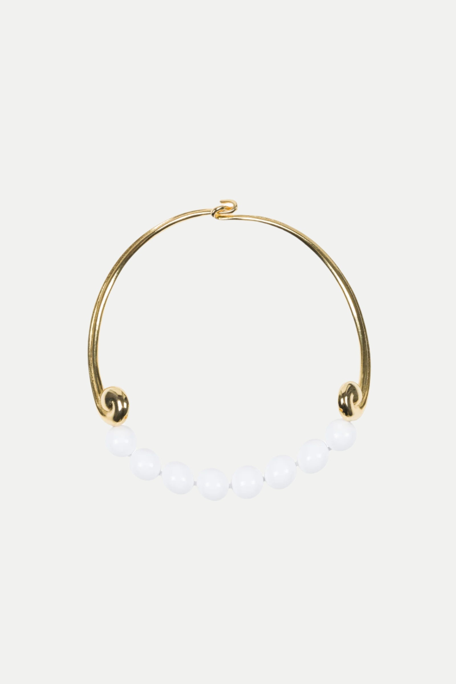 KJL Beaded White and Gold Collar Necklace