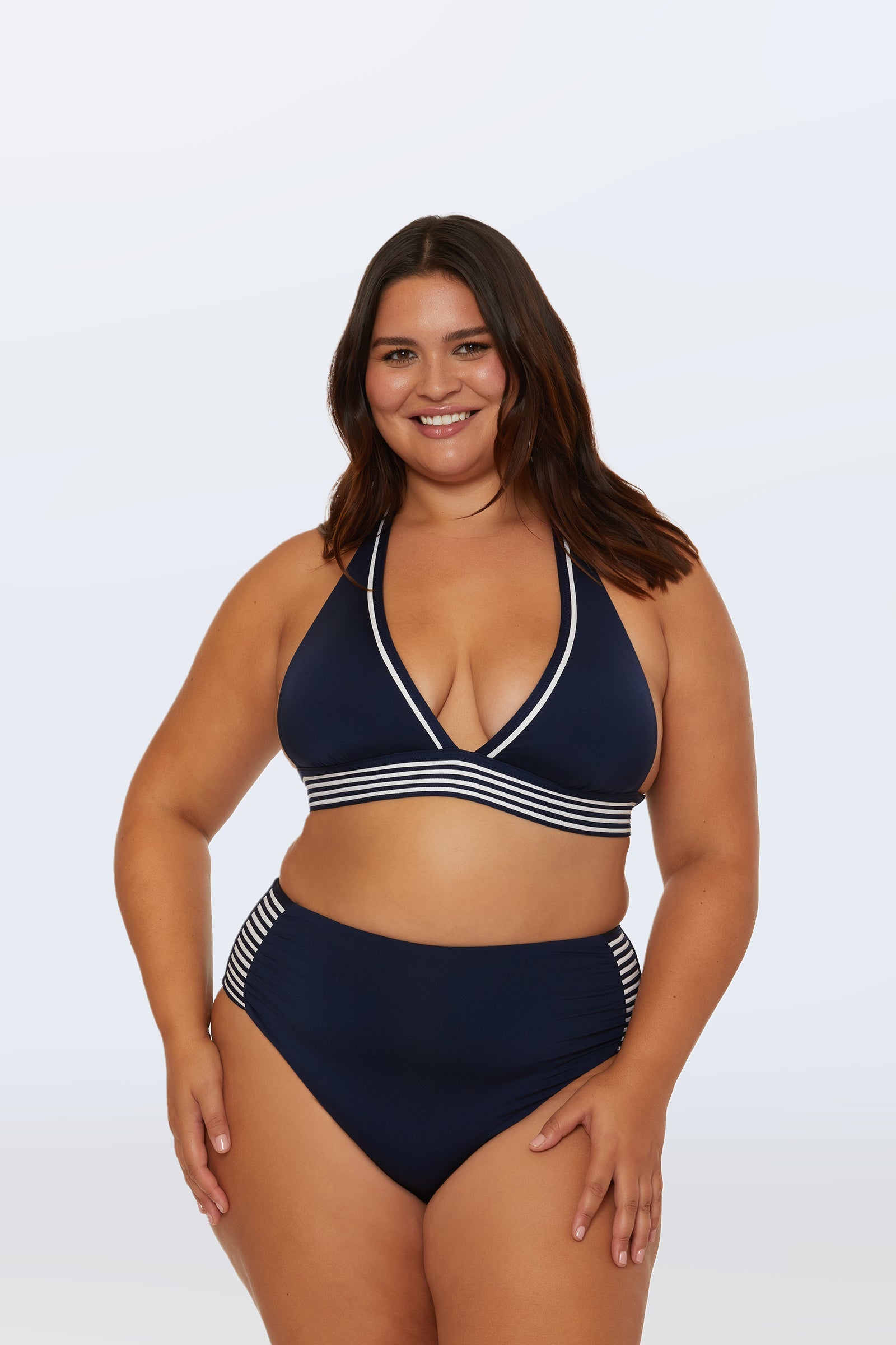 Monaco Pleated High-Waist Bikini Bottom