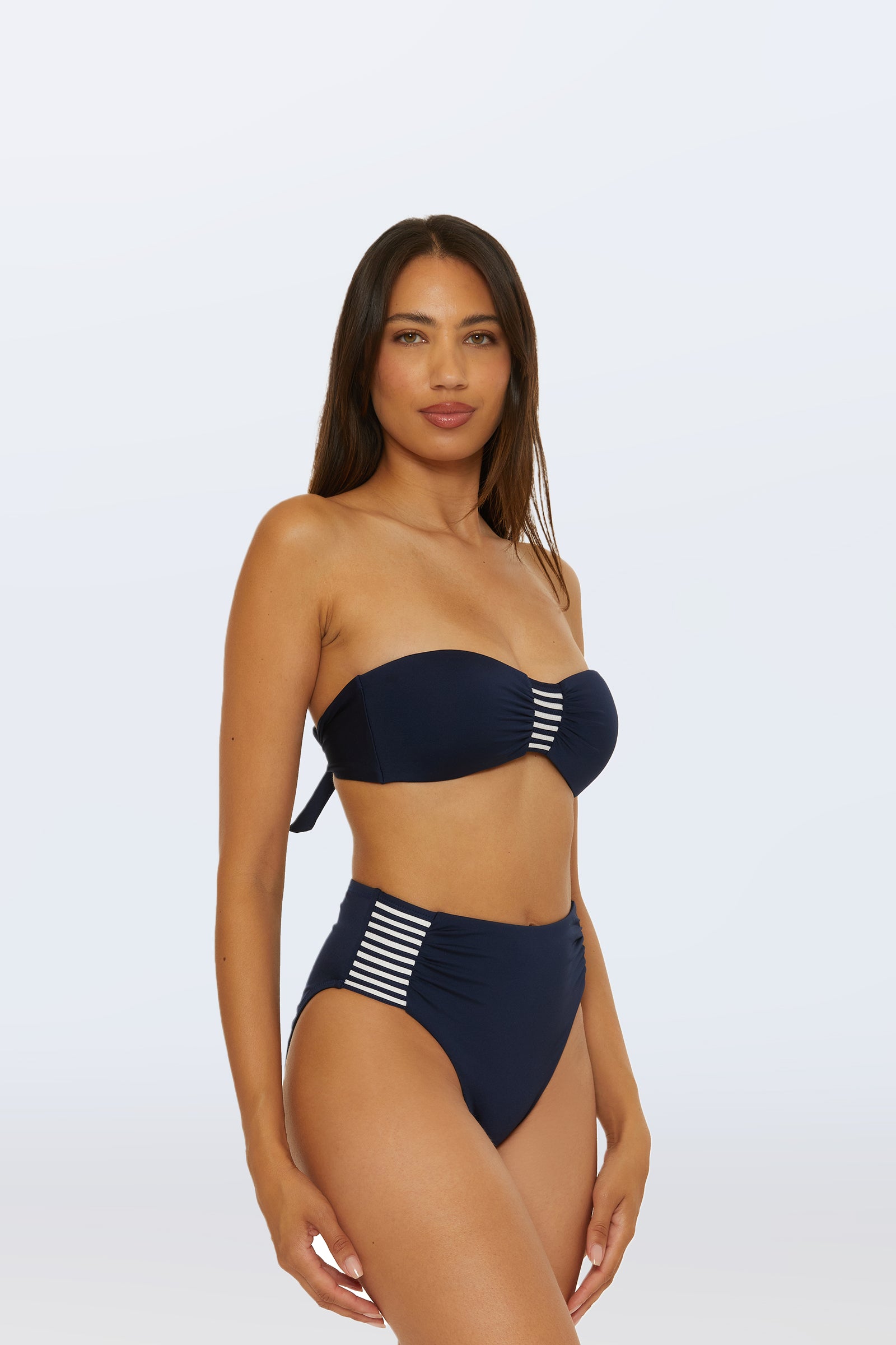 Monaco Pleated High-Waist Bikini Bottom