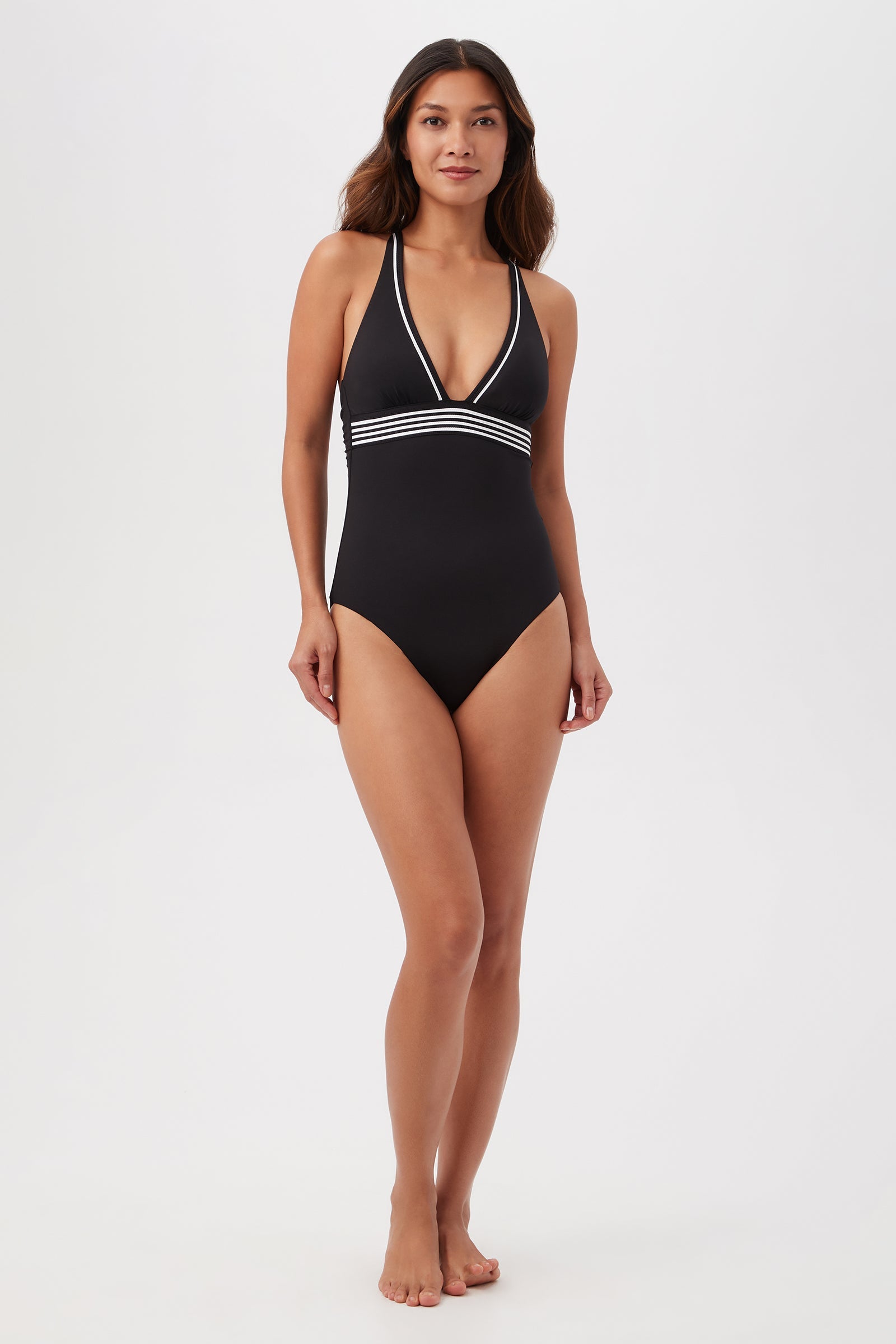 Monaco Pleated Plunge One-Piece