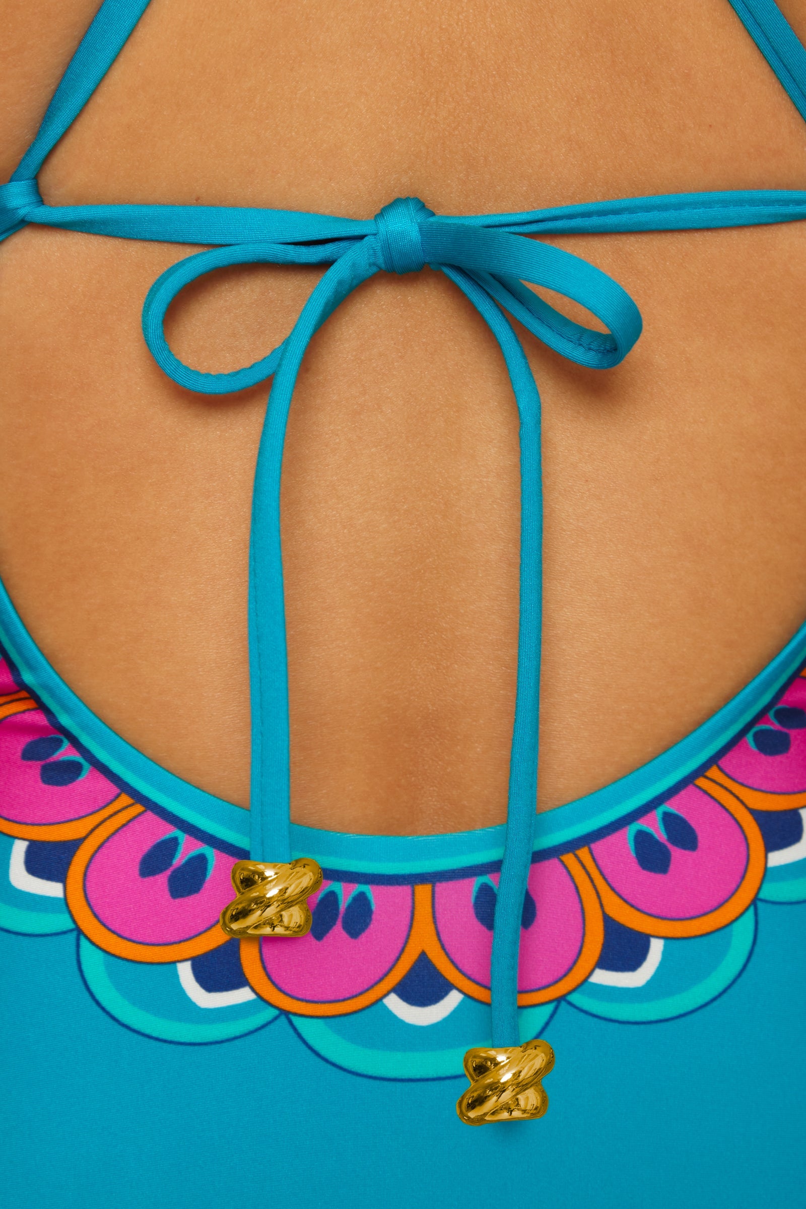 Lace-Up One-Piece Swimsuit - Mykonos