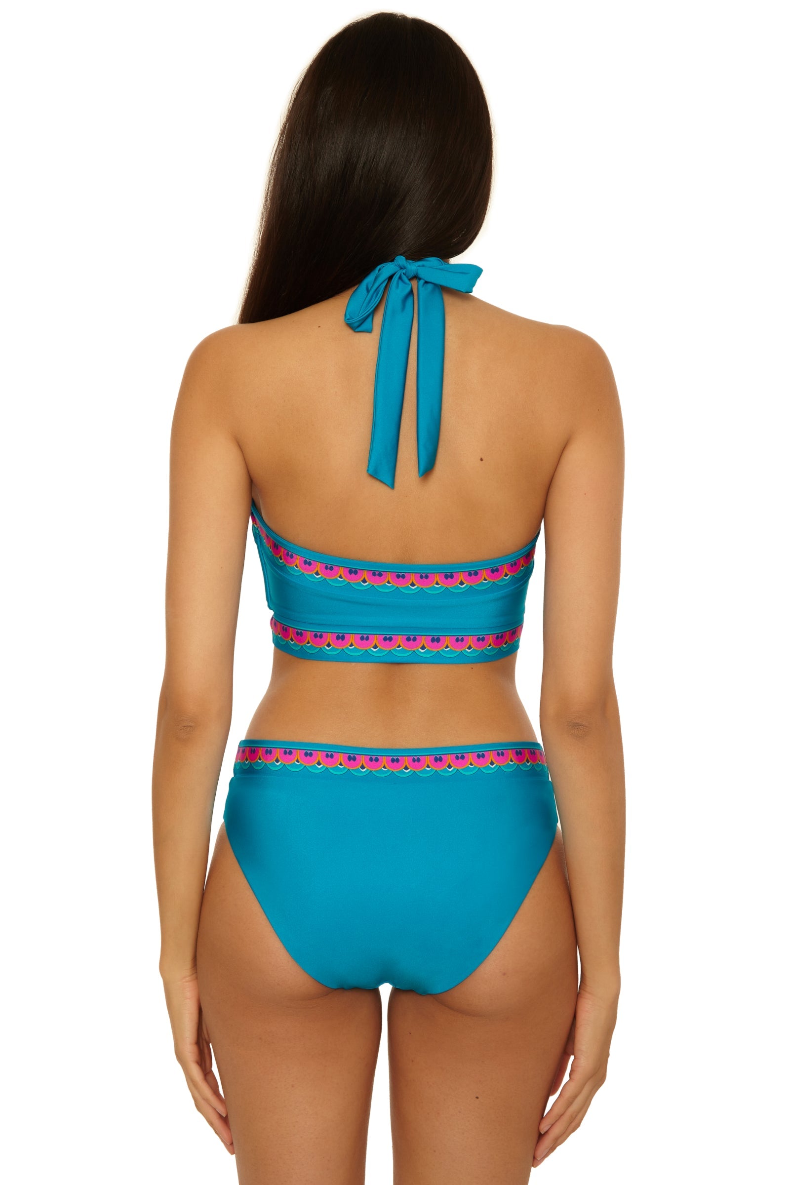 Reversible High-Neck Swim Top - Mykonos