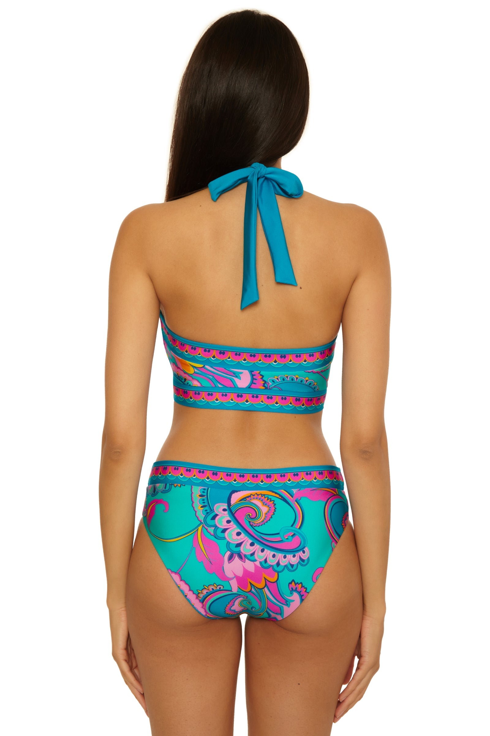 Reversible High-Neck Swim Top - Mykonos