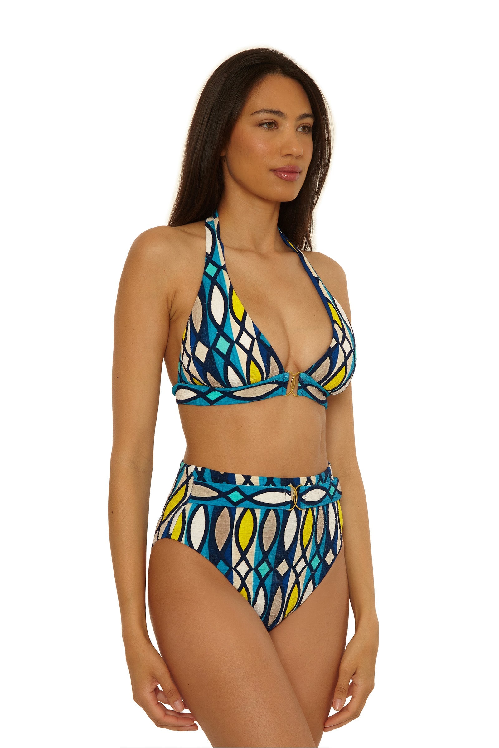 High-Waist Belted Swim Bottom - Paros