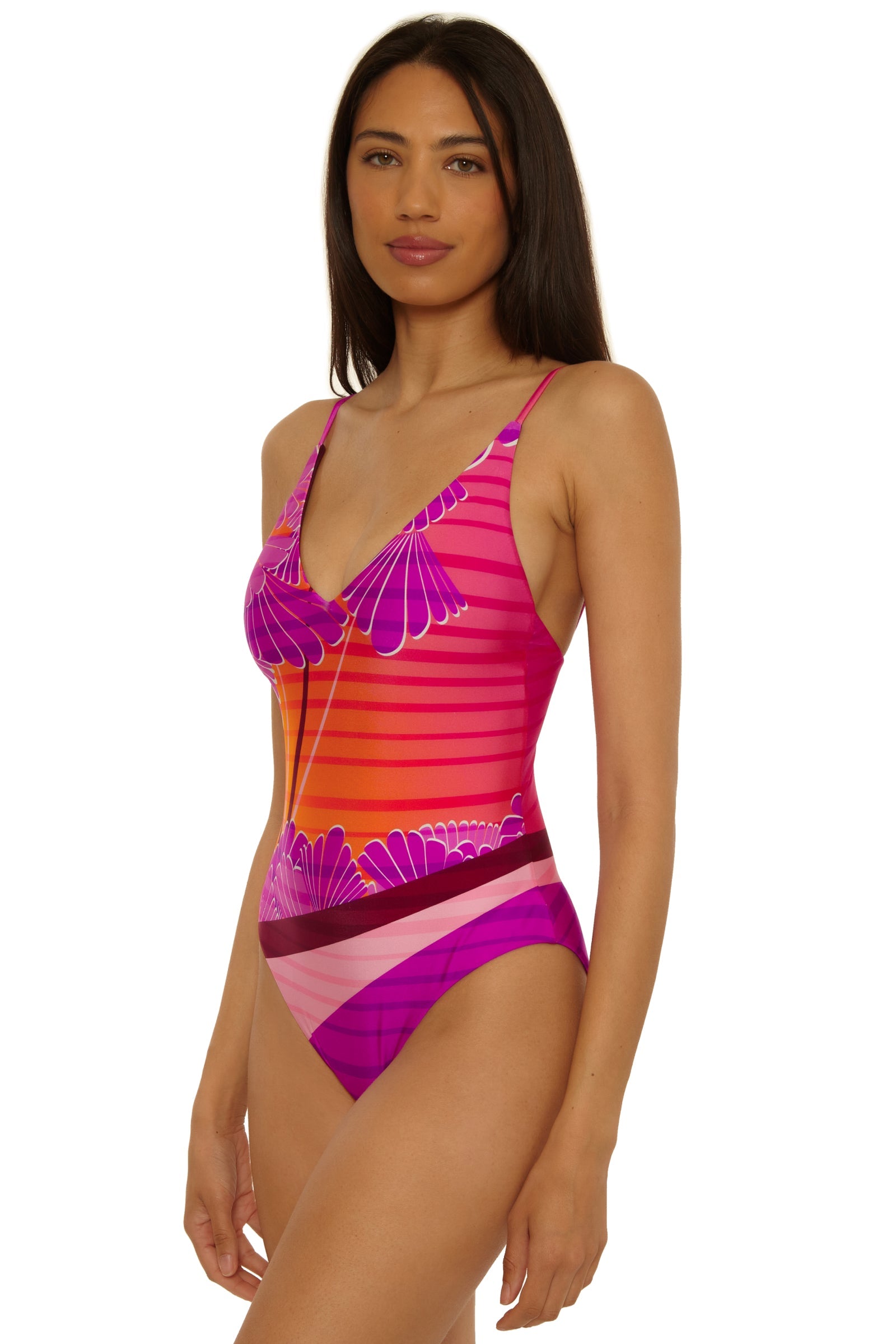V-Neck One-Piece Swimsuit - Rhodes