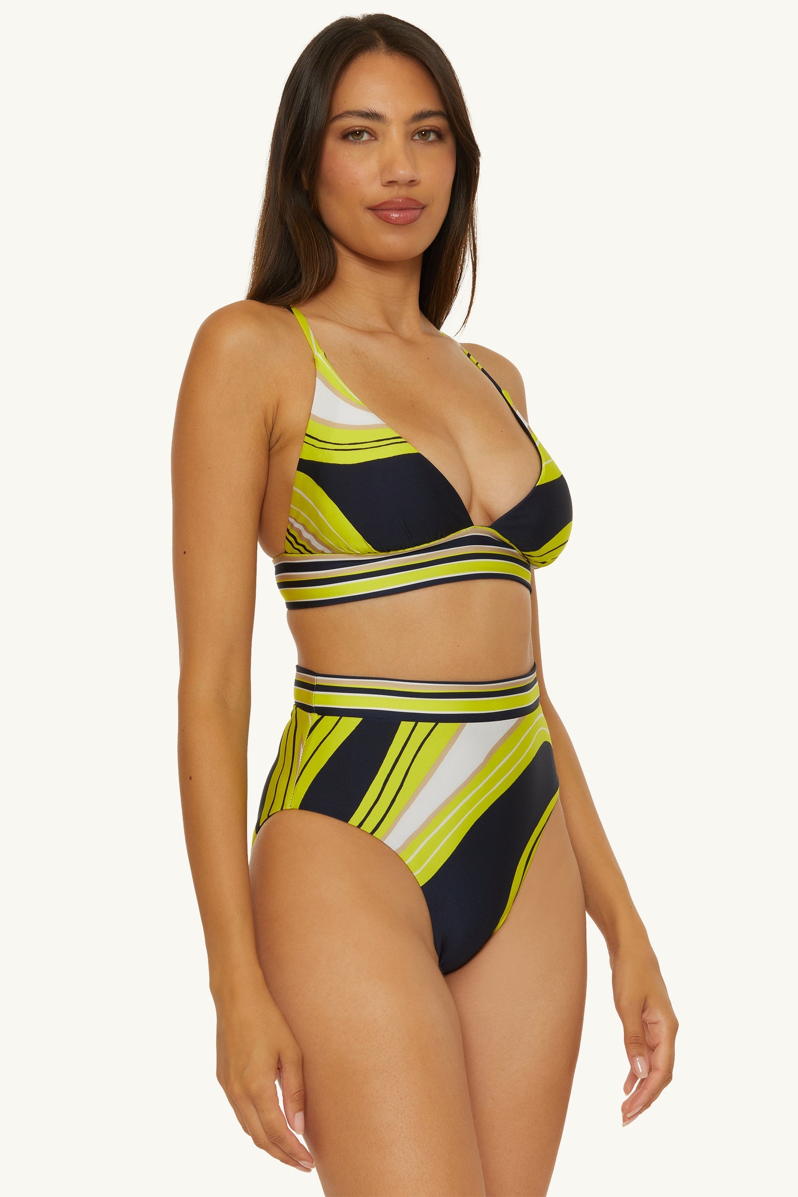 Reversible High-Waist Swim Bottom - Serena Swirl