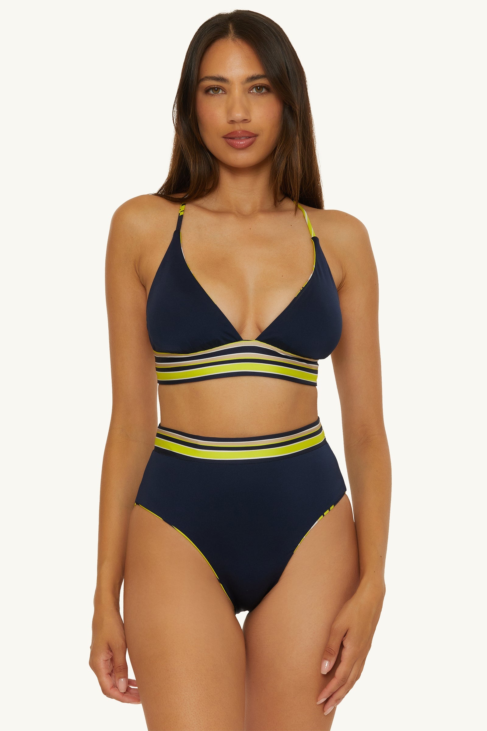 Reversible High-Waist Swim Bottom - Serena Swirl