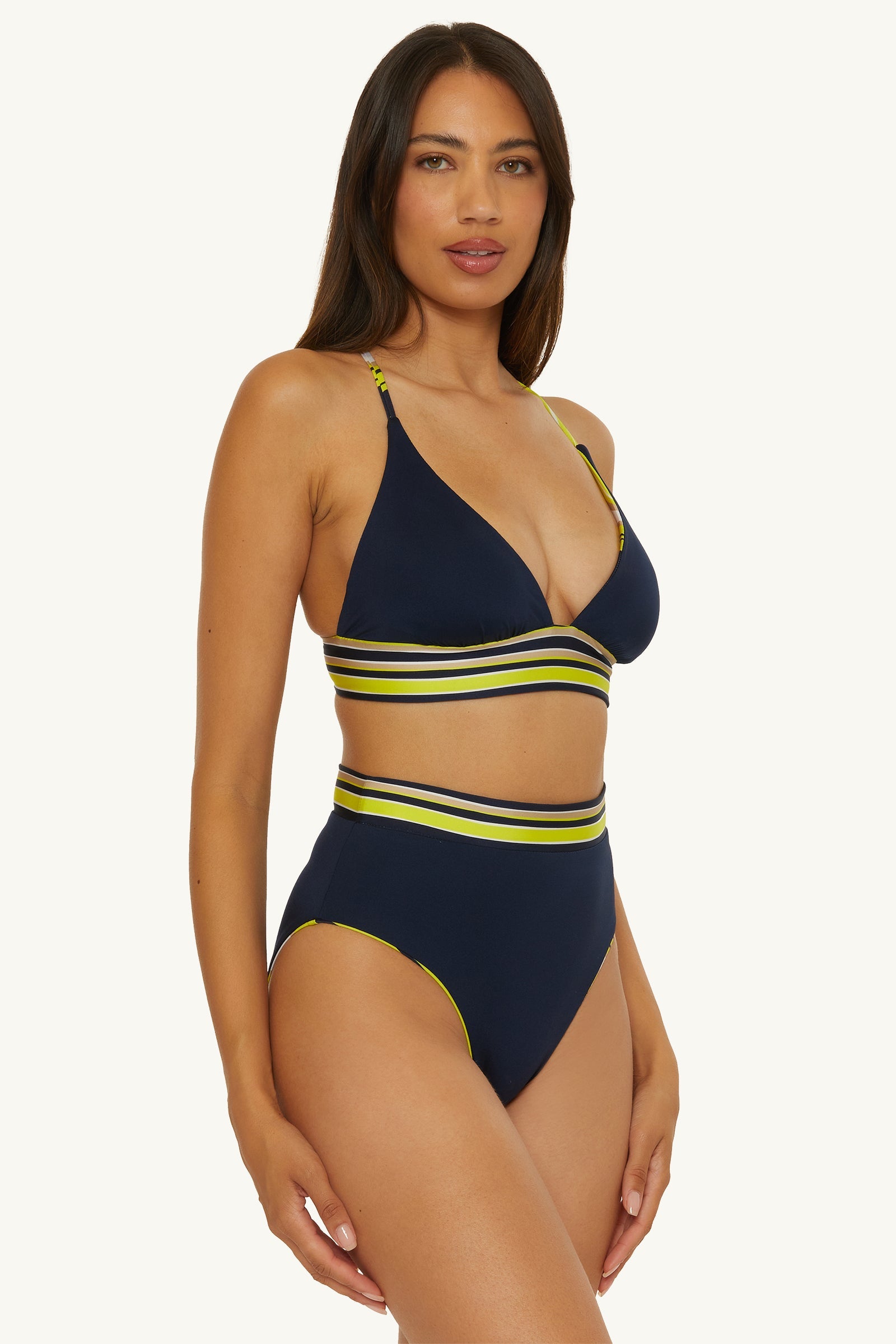 Reversible High-Waist Swim Bottom - Serena Swirl
