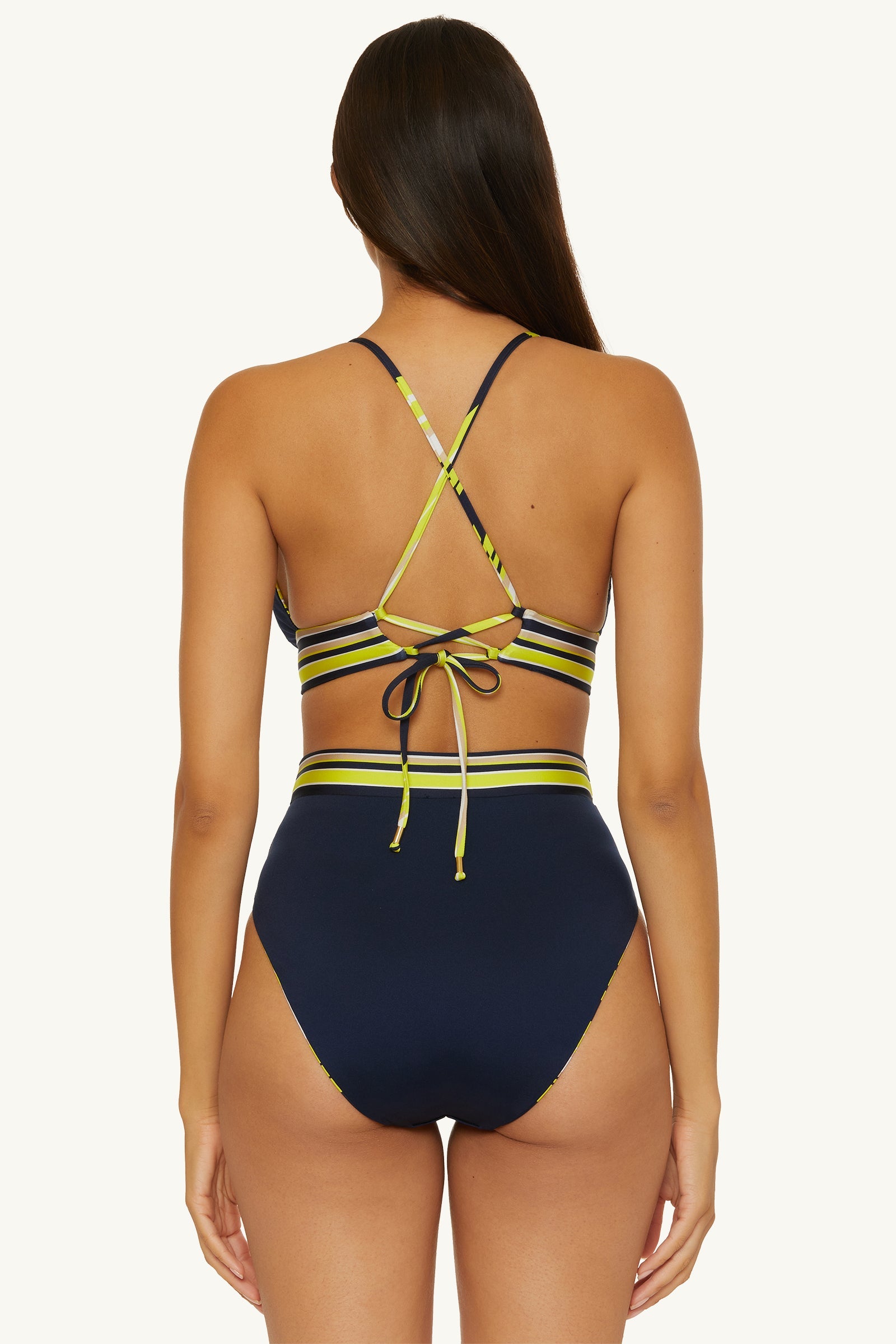 Reversible High-Waist Swim Bottom - Serena Swirl