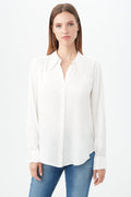 Cassavetes Long-Sleeve Stretch Silk Button-Up Shirt