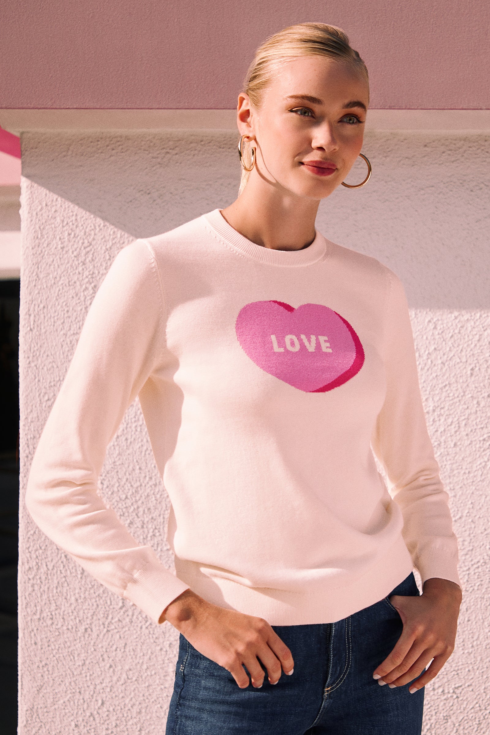 Love Merino Wool Crewneck Sweater