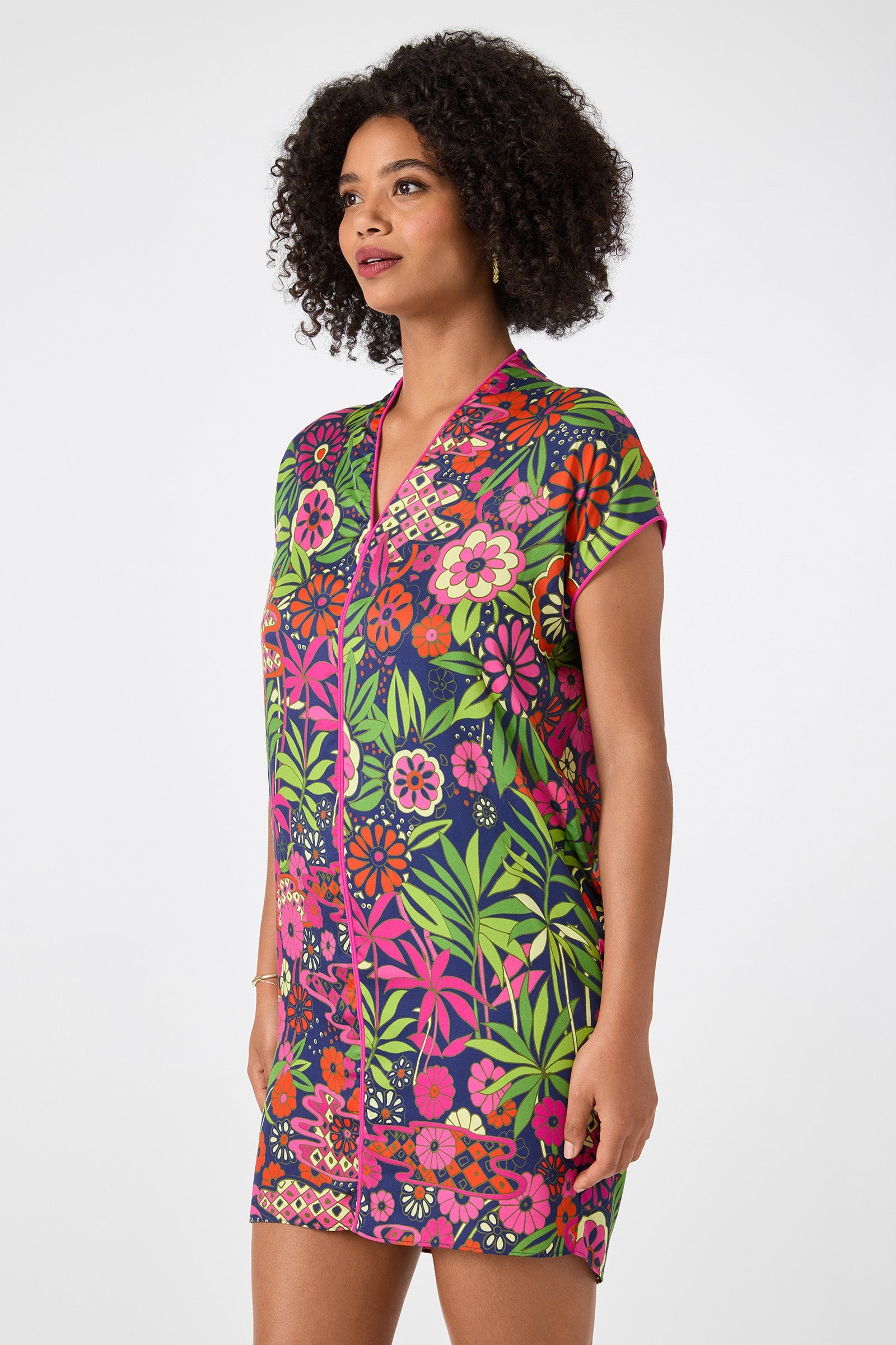 Tarashi Short-Sleeve Mini Dress - Fumi Floral