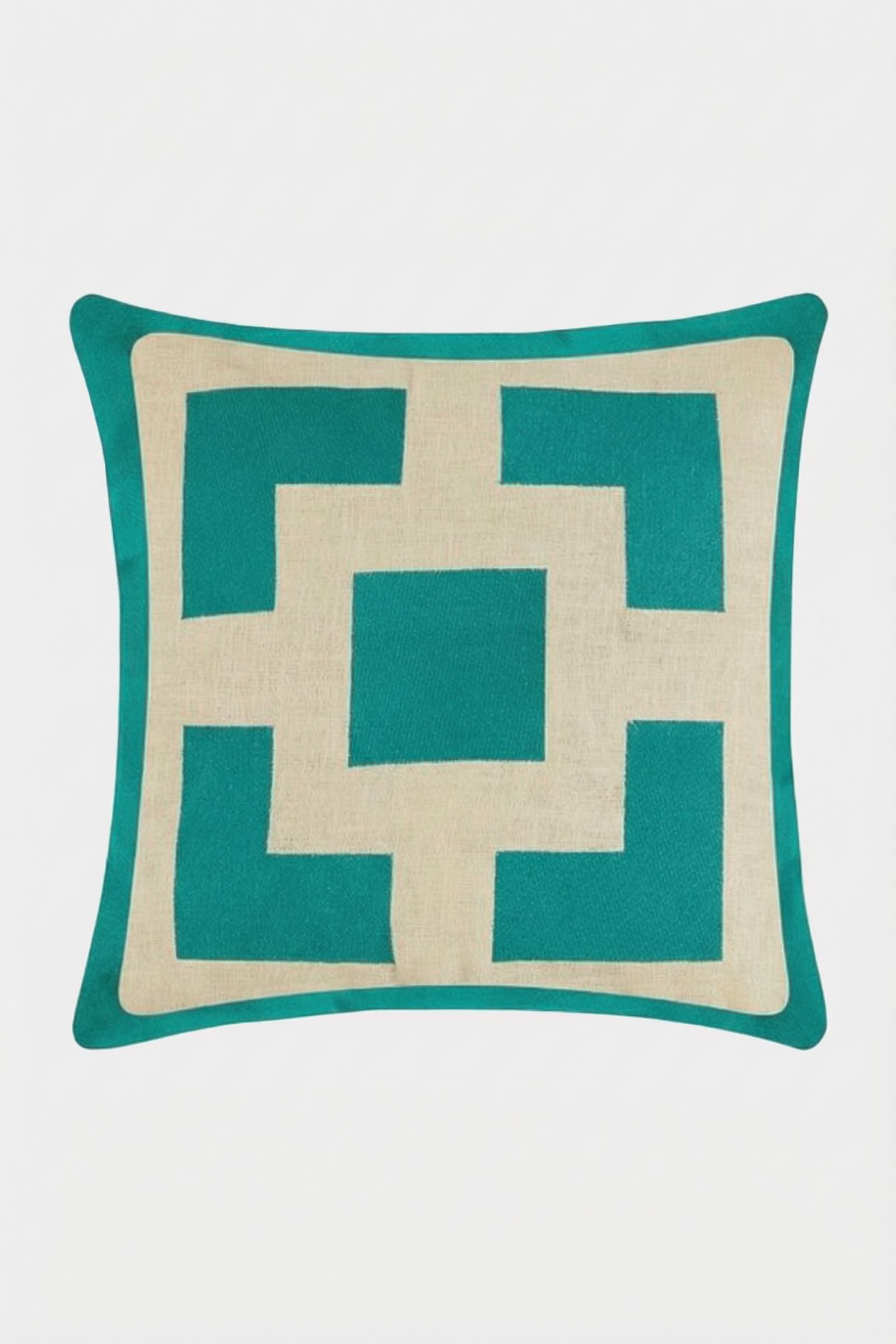 Palm Springs Block Embroidered Square Pillow