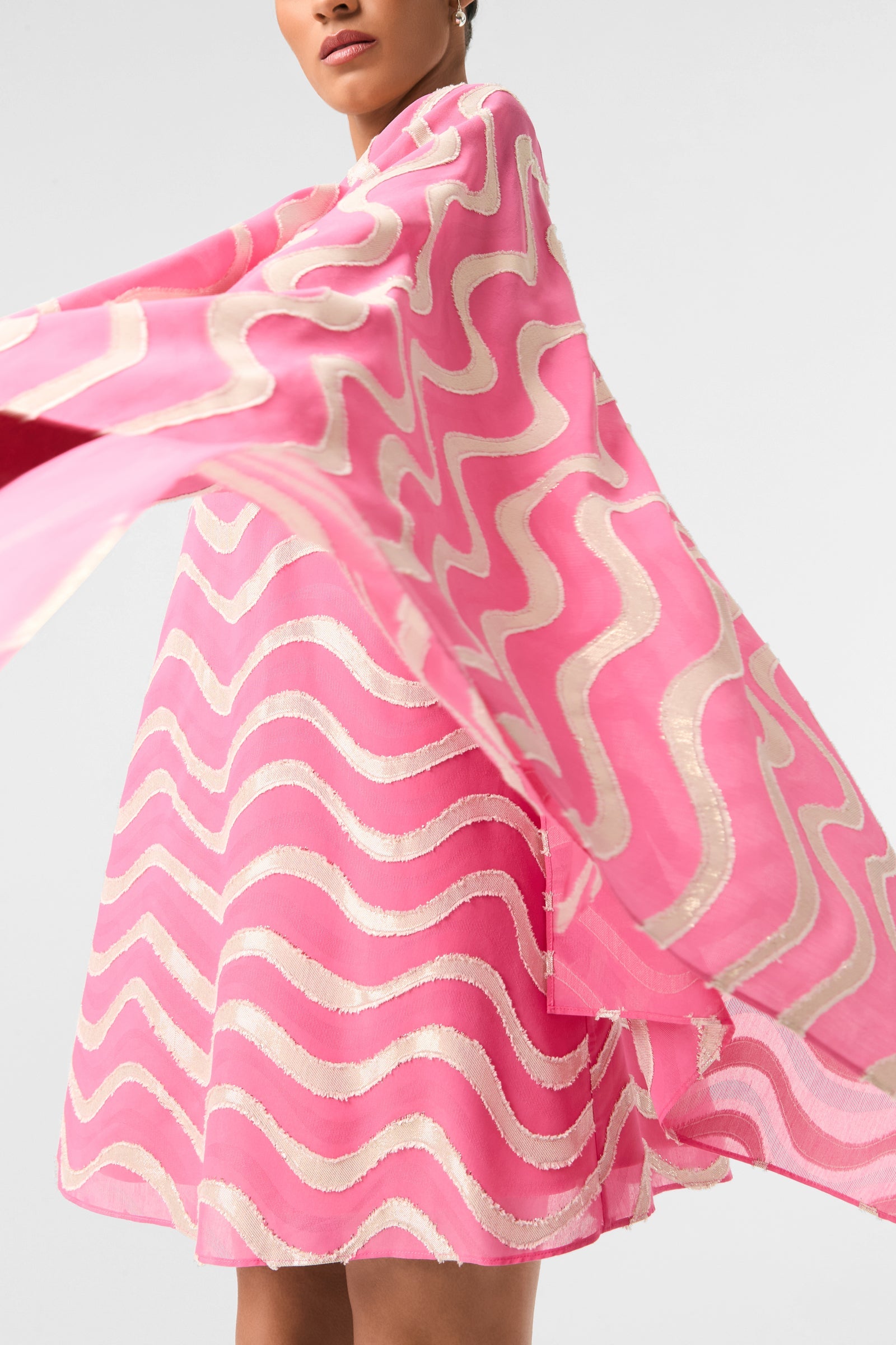 Aqualane Side Flounce Dress - Pinku