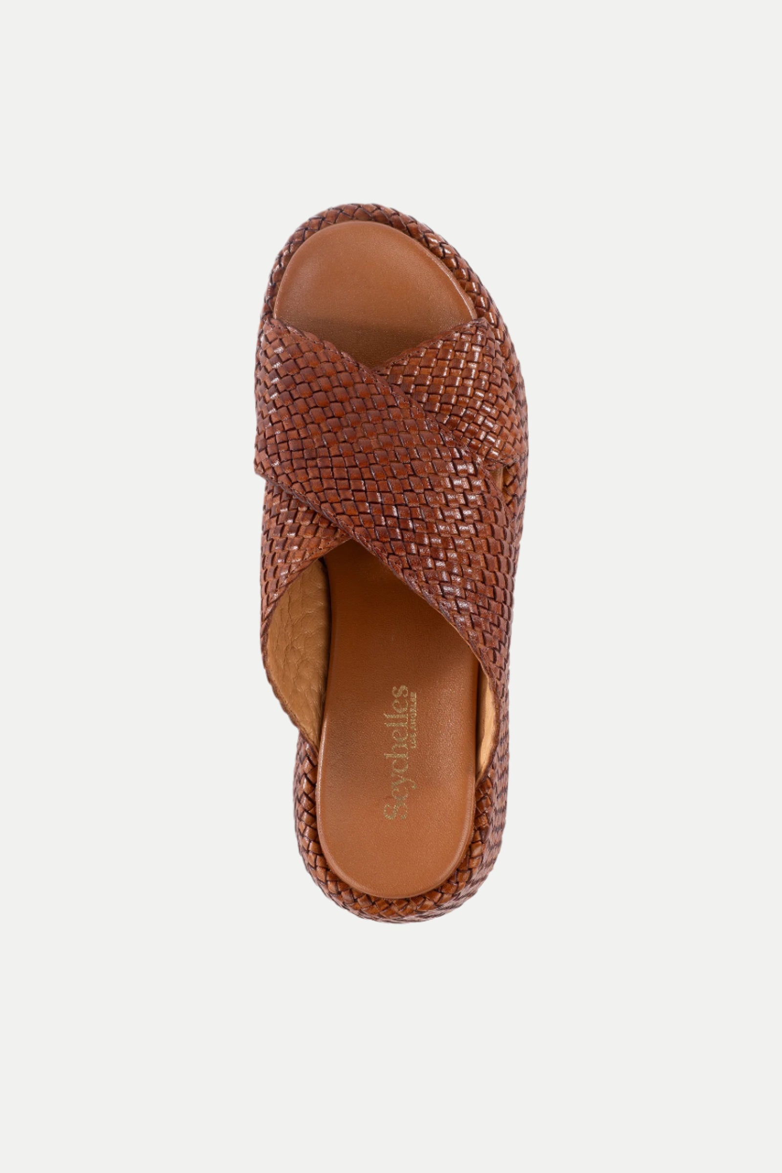 Key West Woven Leather Platform Slide Sandals