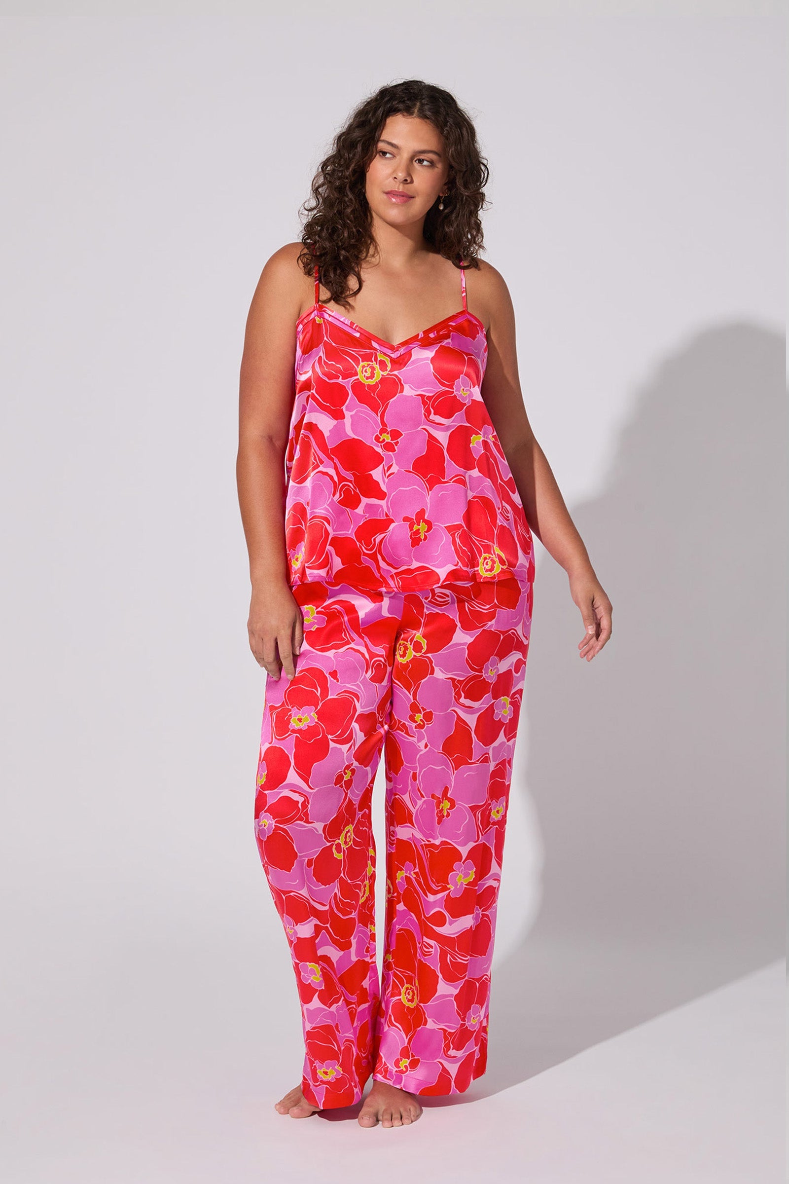 Silk Cami PJ Set - Winter Orchids
