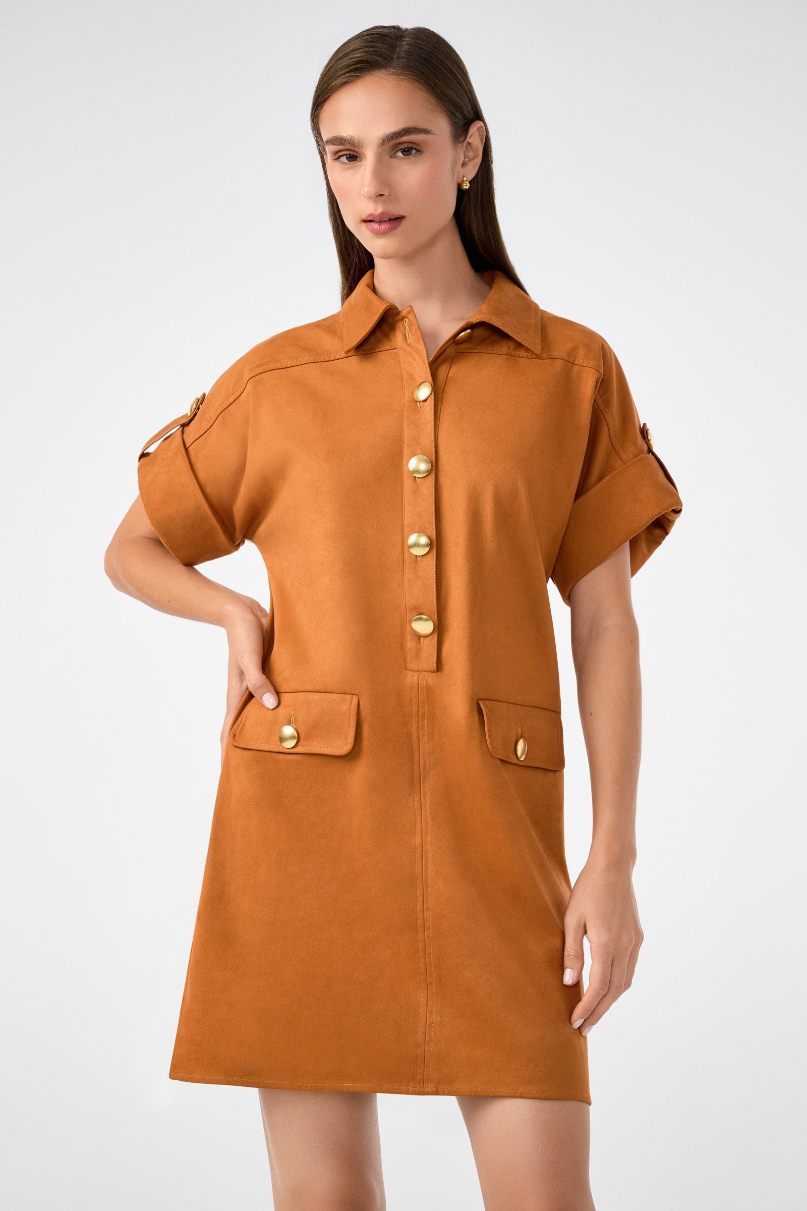 Sequoia Suede Mini Shirtdress
